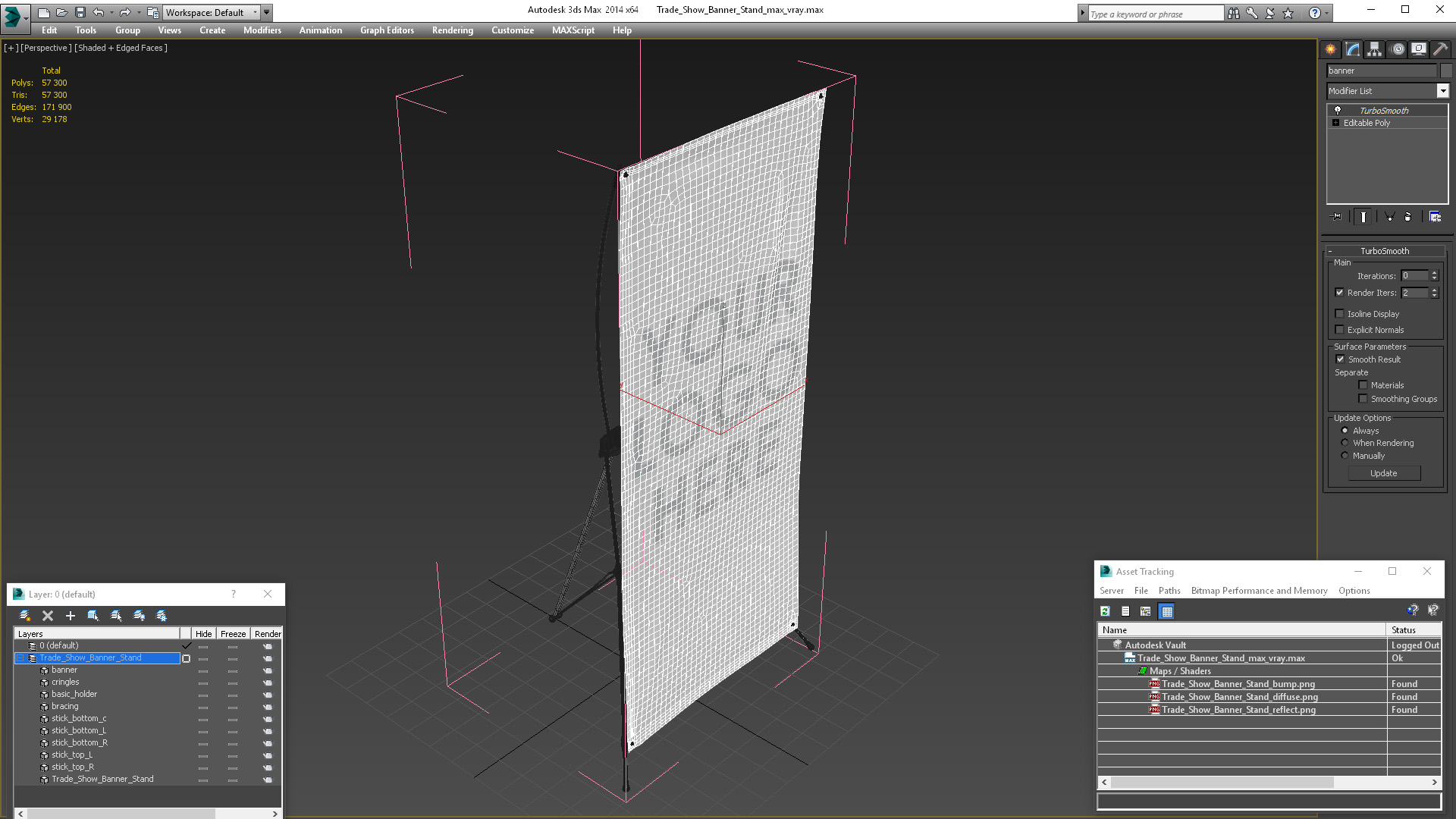 3D Trade Show Banner Stand model