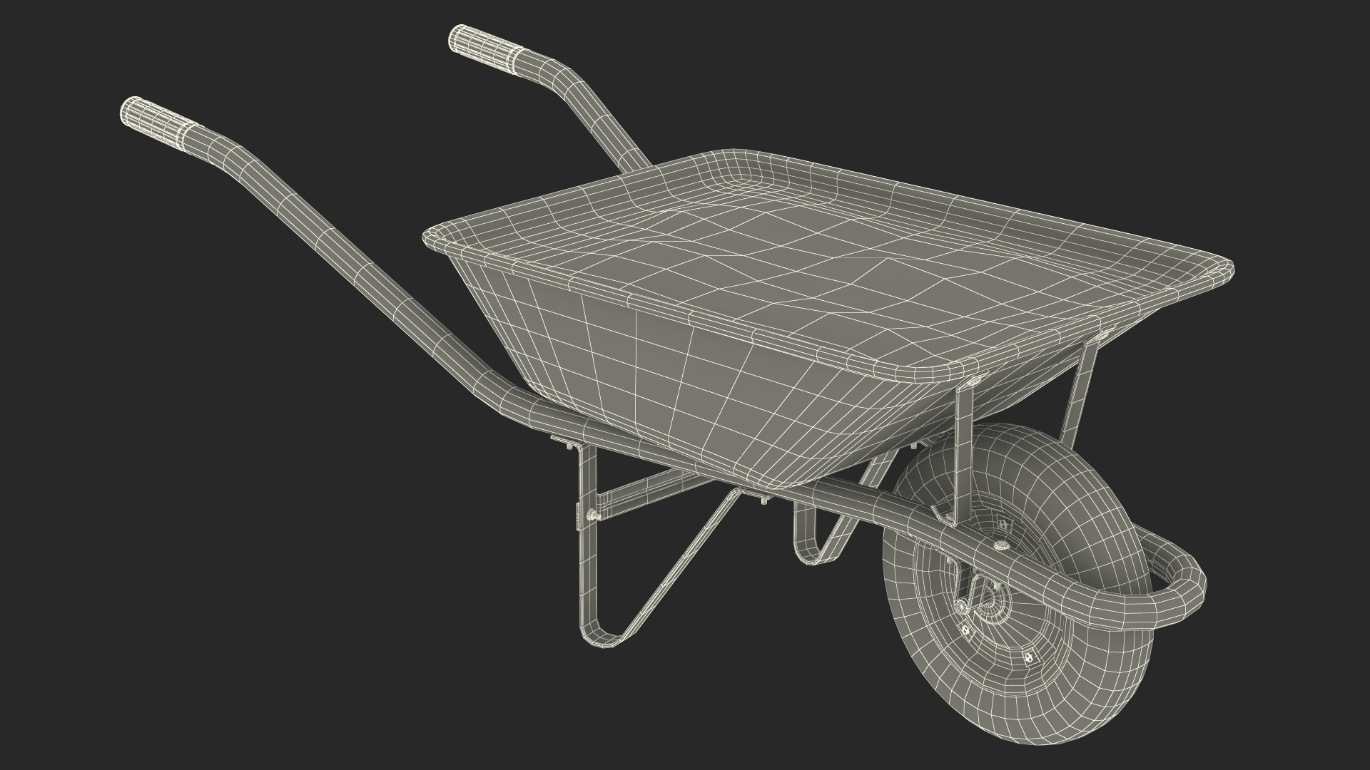 Construction Wheelbarrow Full of Cement Blue 3D model