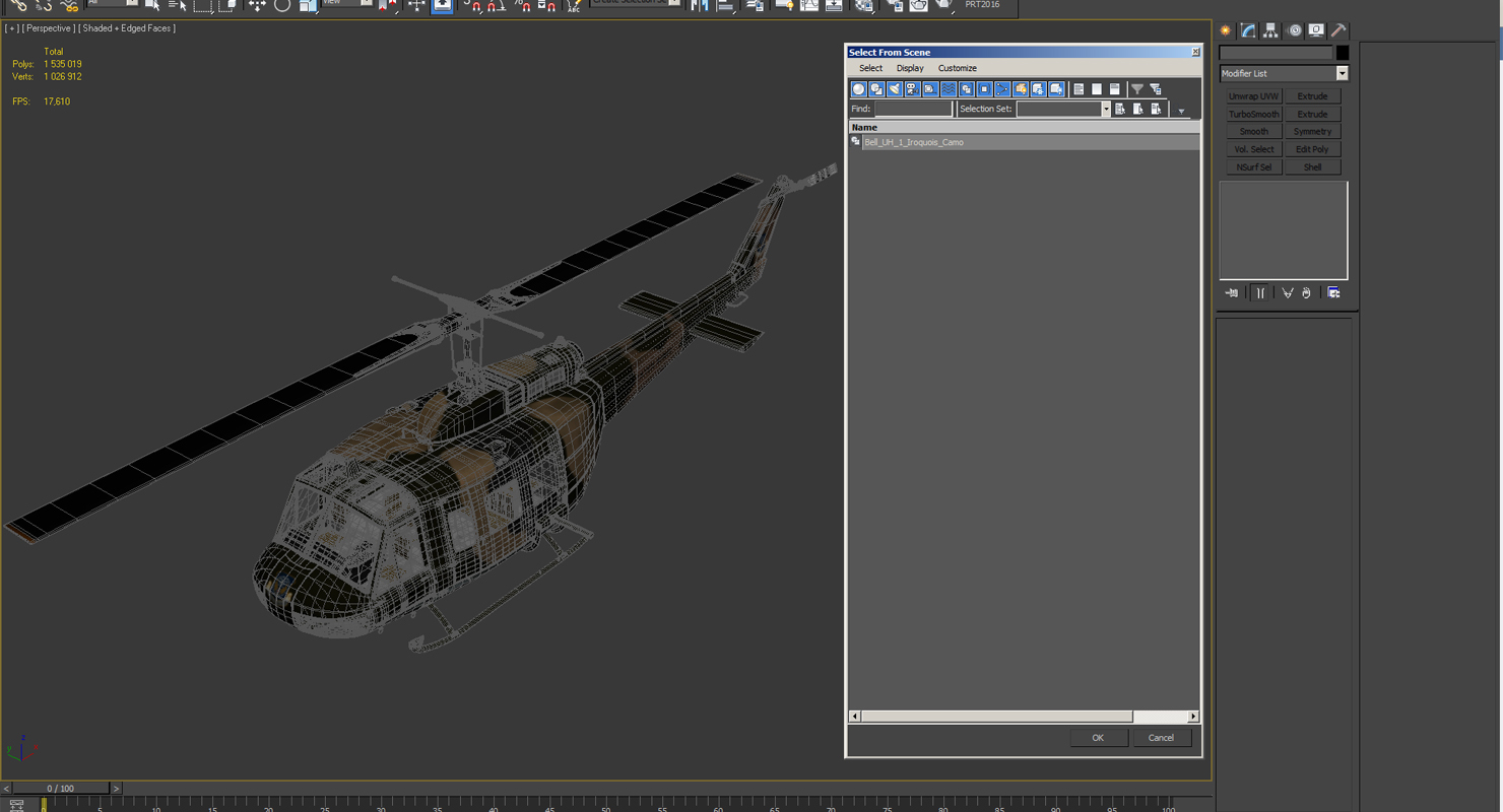 3D Bell UH 1 Iroquois Camo model