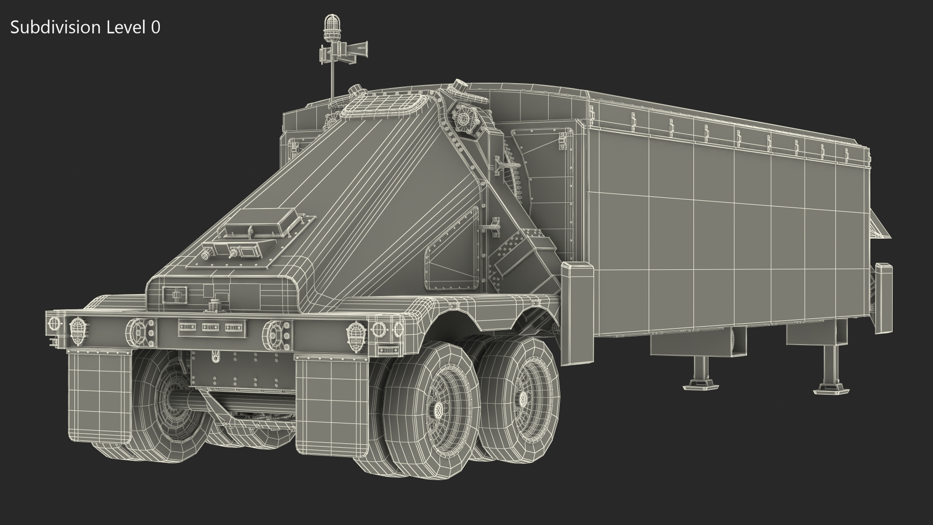 Surveillance Transportable Radar TPY2 Rigged 3D model