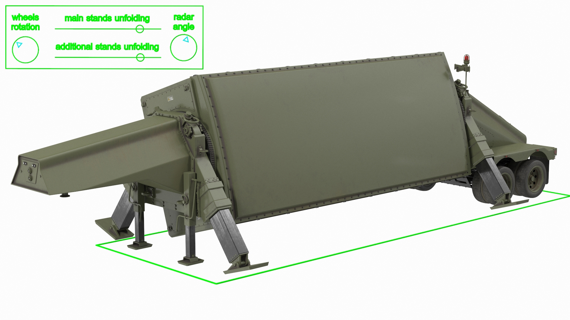 Surveillance Transportable Radar TPY2 Rigged 3D model