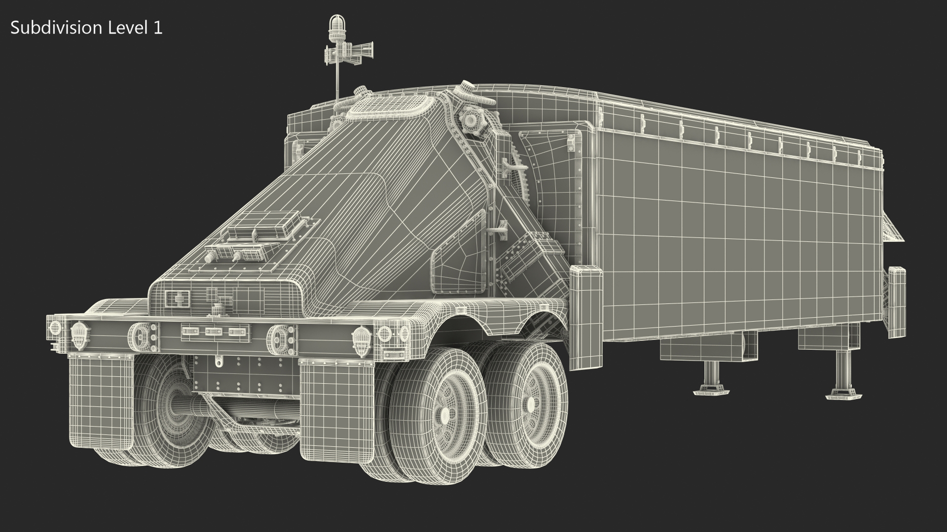 Surveillance Transportable Radar TPY2 Rigged 3D model