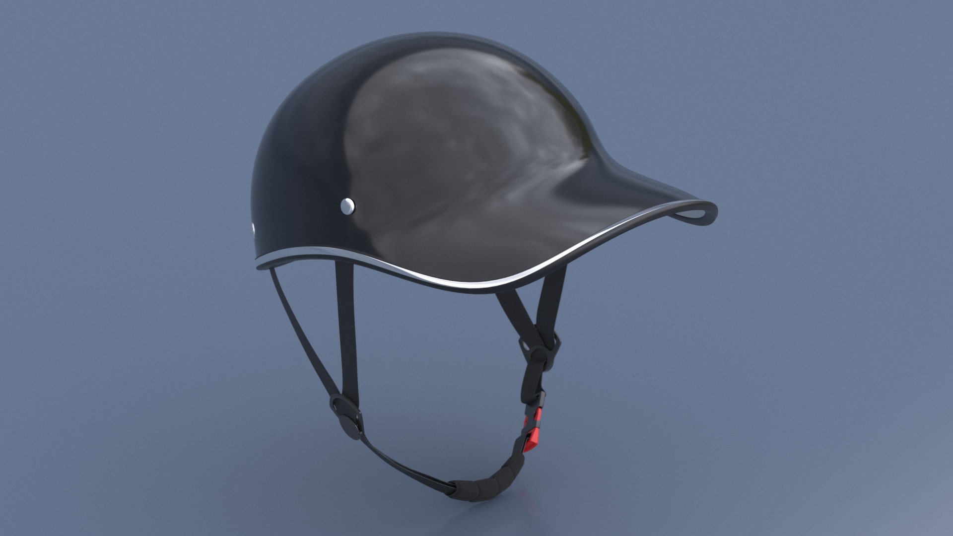 3D Baseball Cap Bike Helmet Black Plastic model