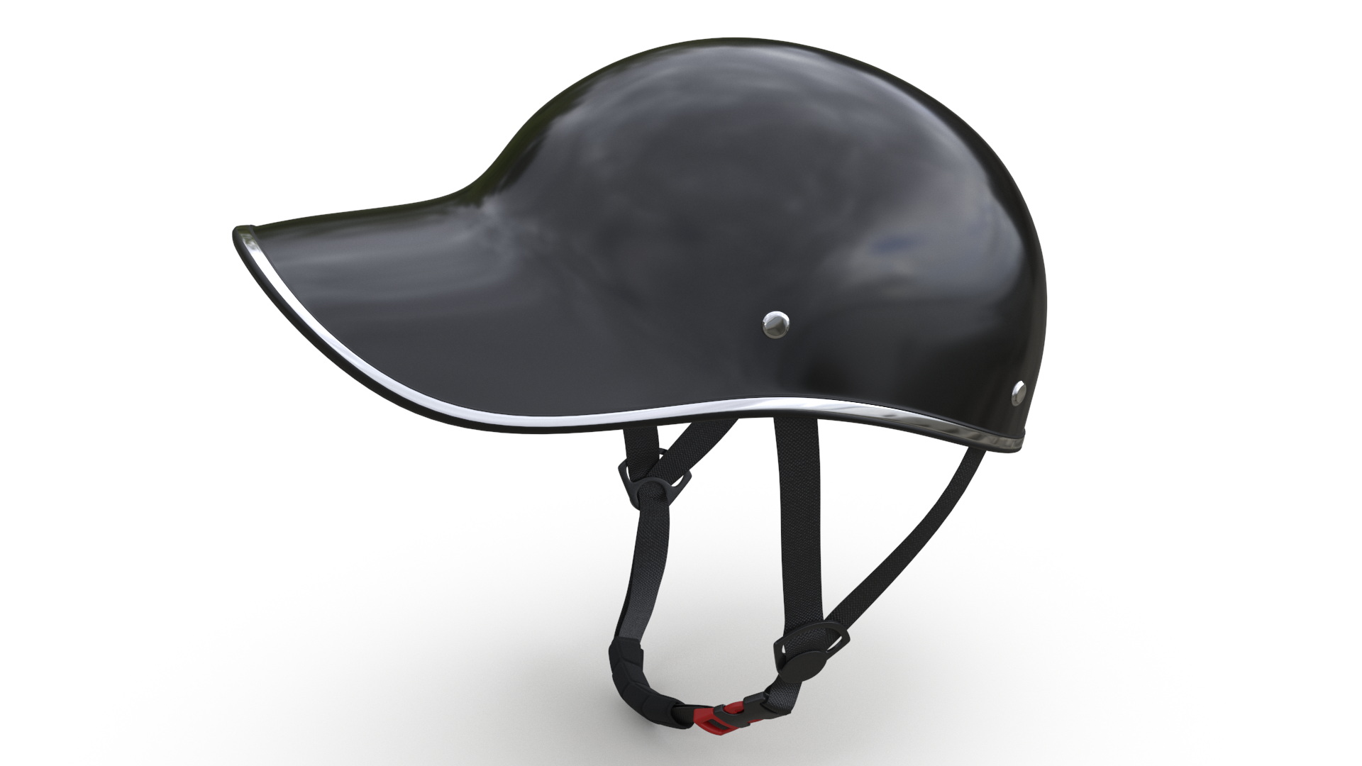 3D Baseball Cap Bike Helmet Black Plastic model