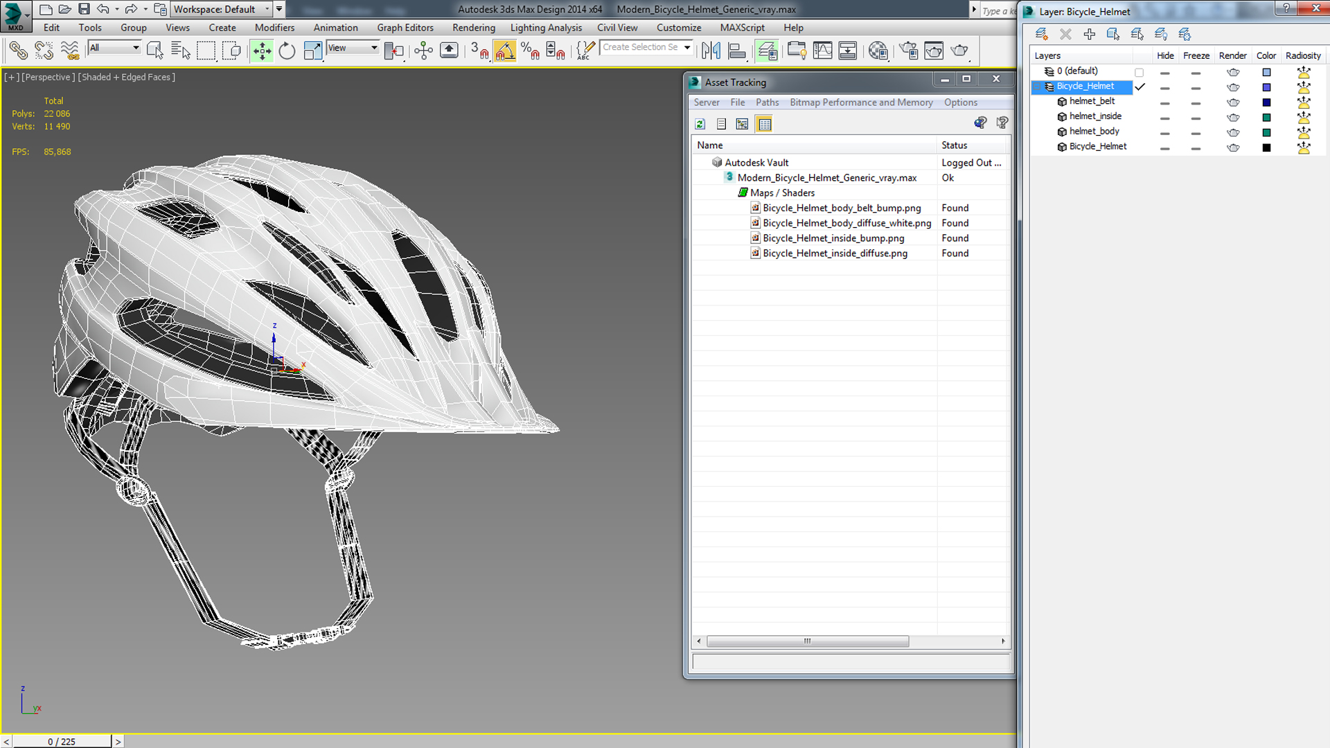 Modern Bicycle Helmet Generic 3D model