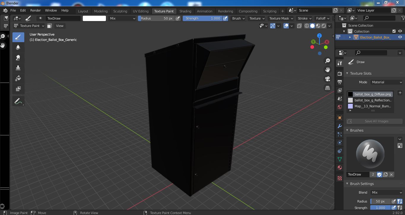 Election Ballot Box Generic 3D