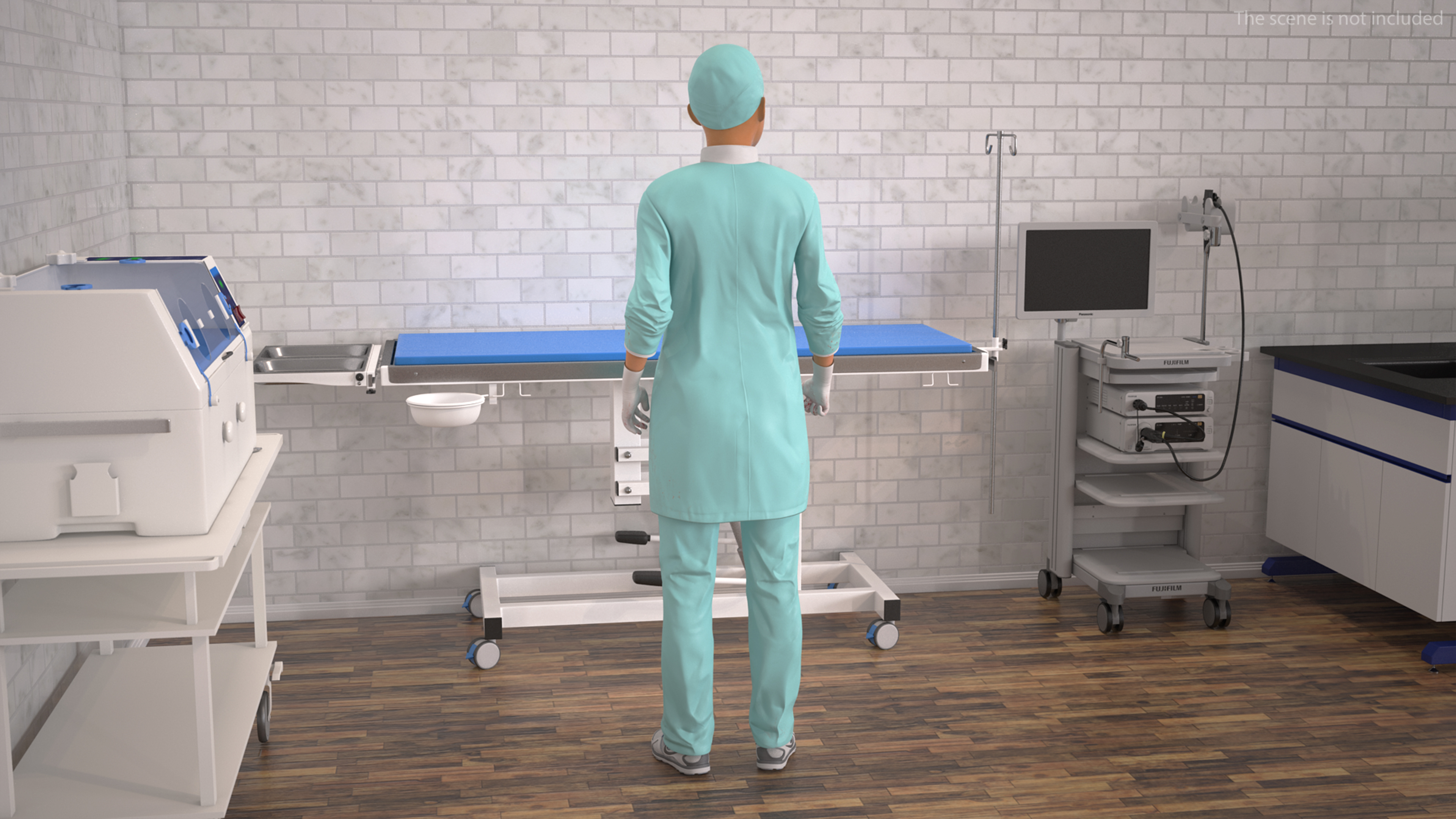 3D Lady Surgeon or Nurse Rigged model