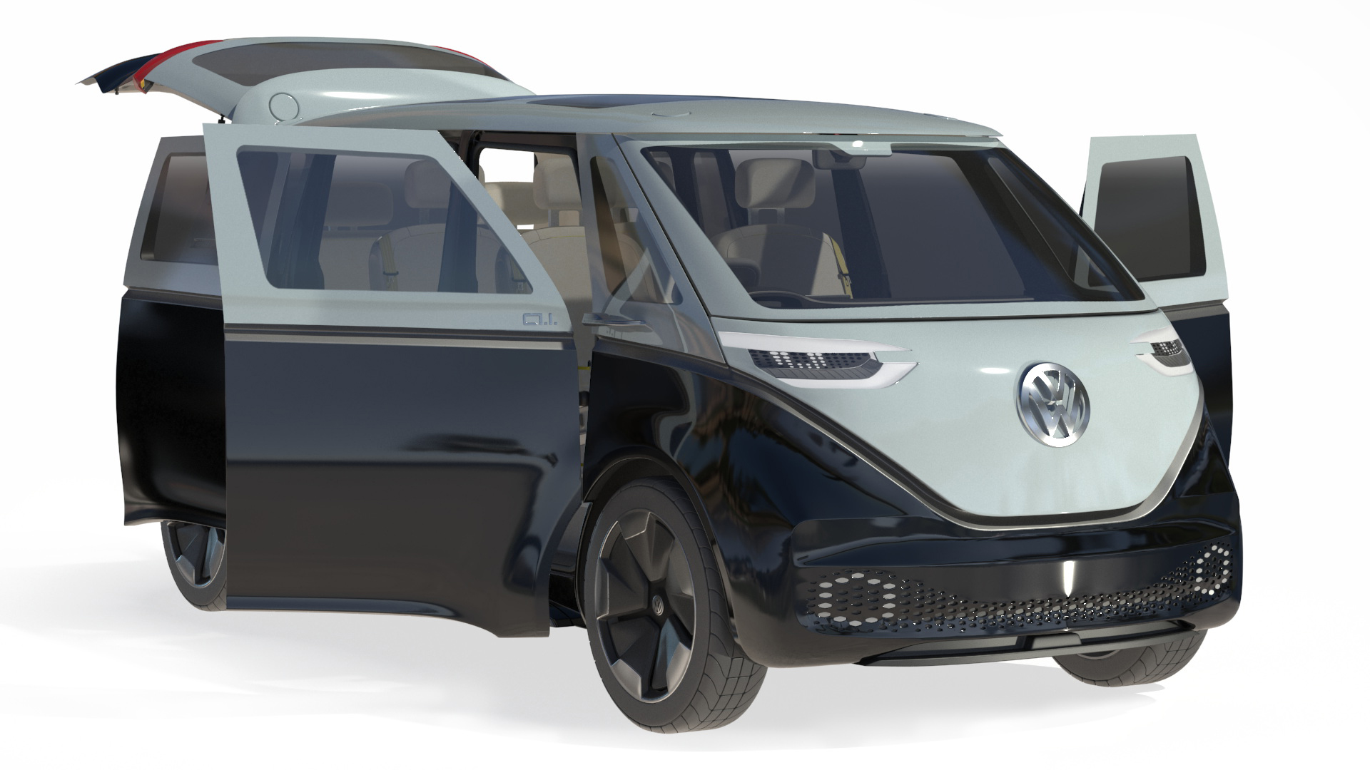 Volkswagen Minivan ID Buzz Rigged for Cinema 4D 3D