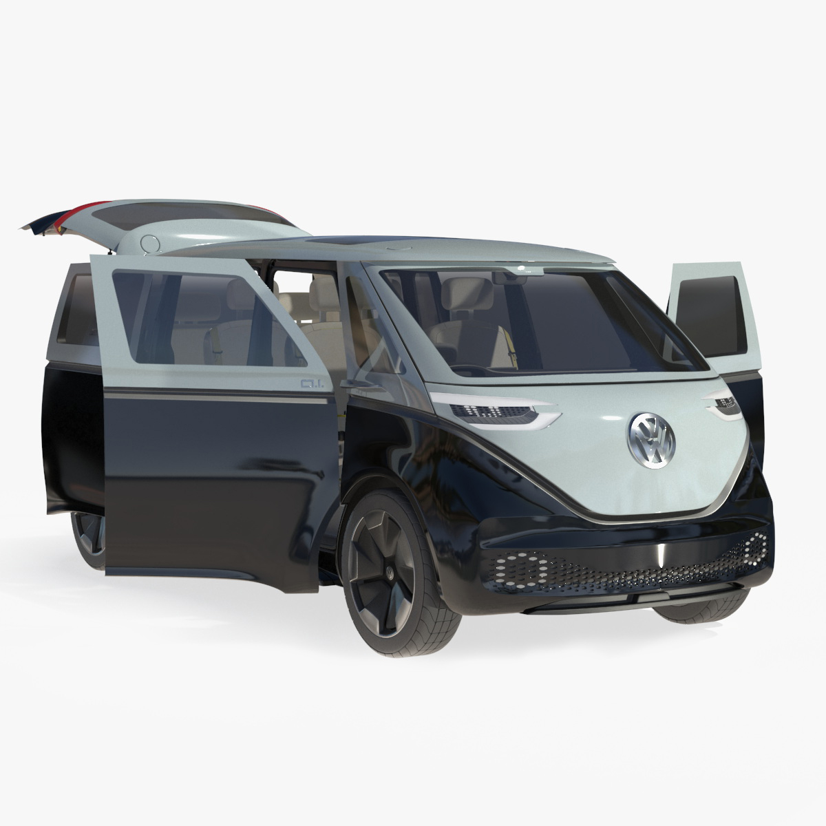 Volkswagen Minivan ID Buzz Rigged for Cinema 4D 3D