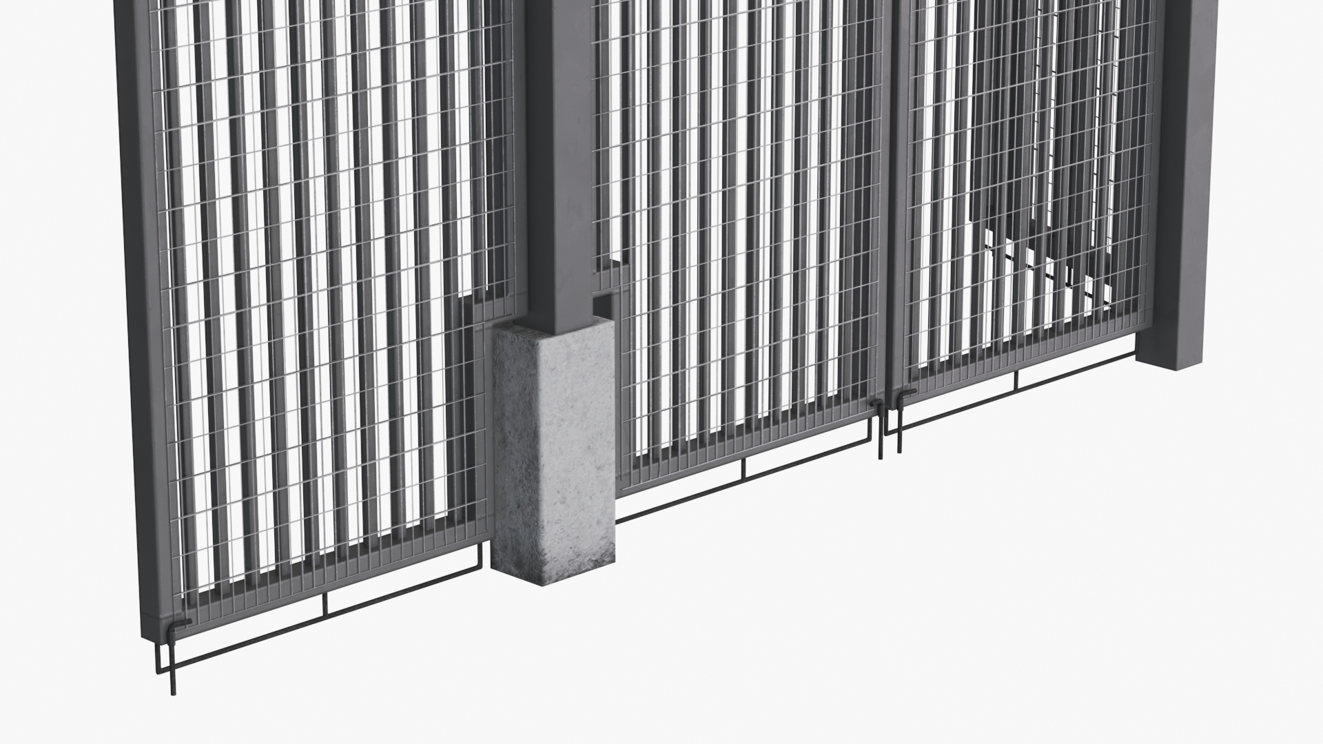 3D Industrial Swing Gate Open