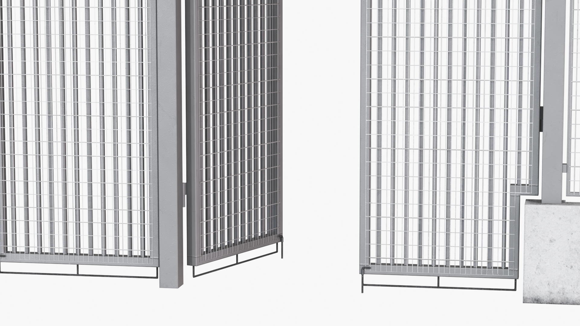 3D Industrial Swing Gate Open