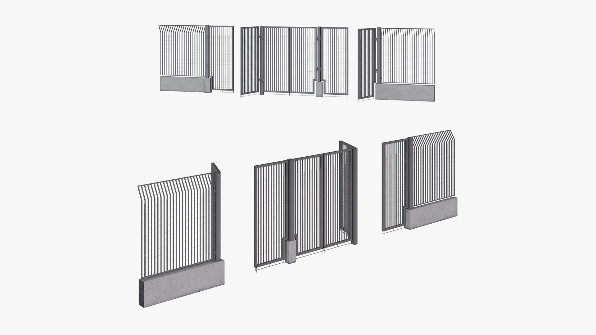 3D Industrial Swing Gate Open