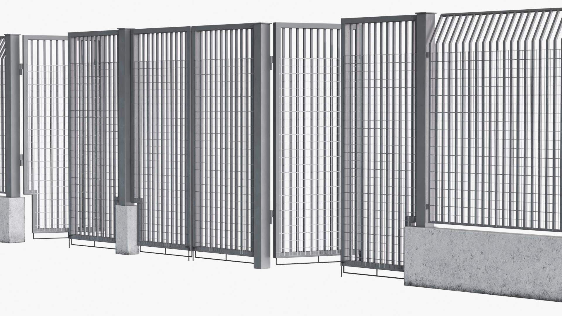 3D Industrial Swing Gate Open