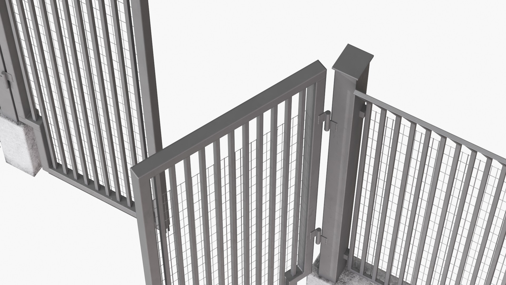 3D Industrial Swing Gate Open