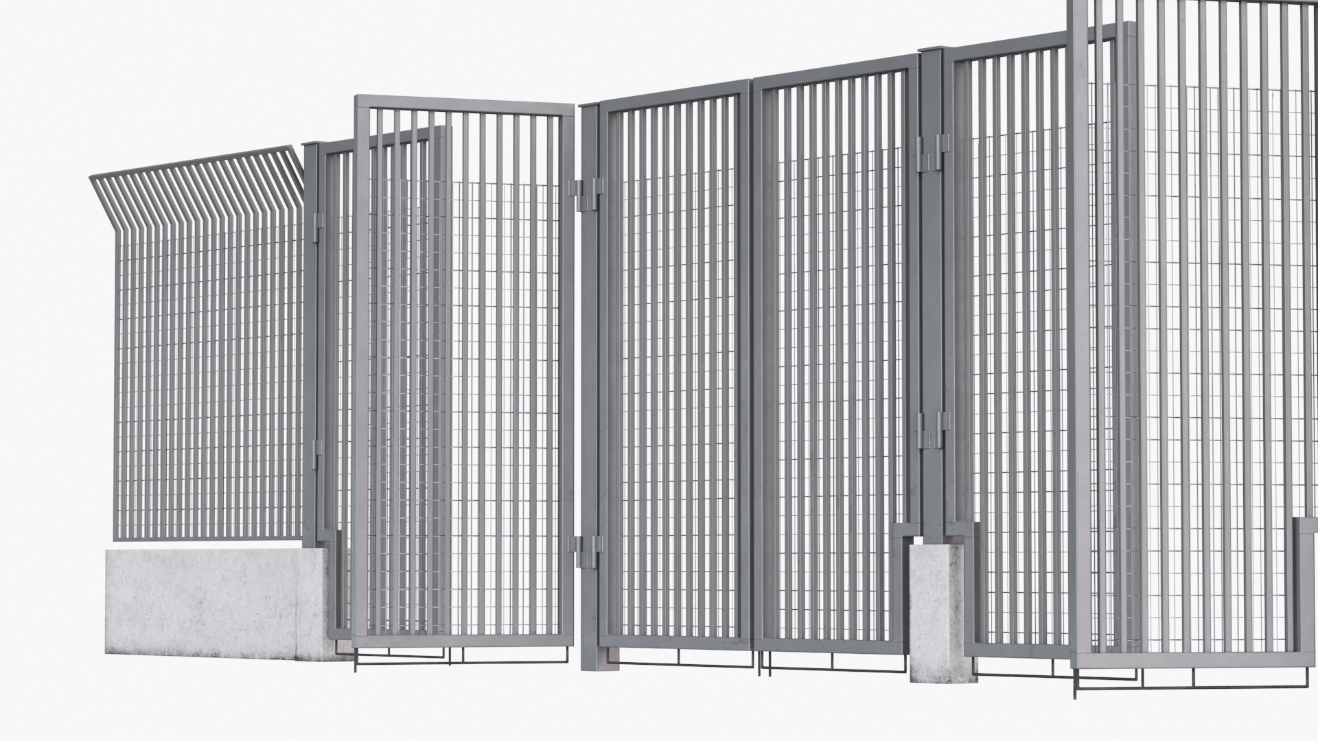 3D Industrial Swing Gate Open