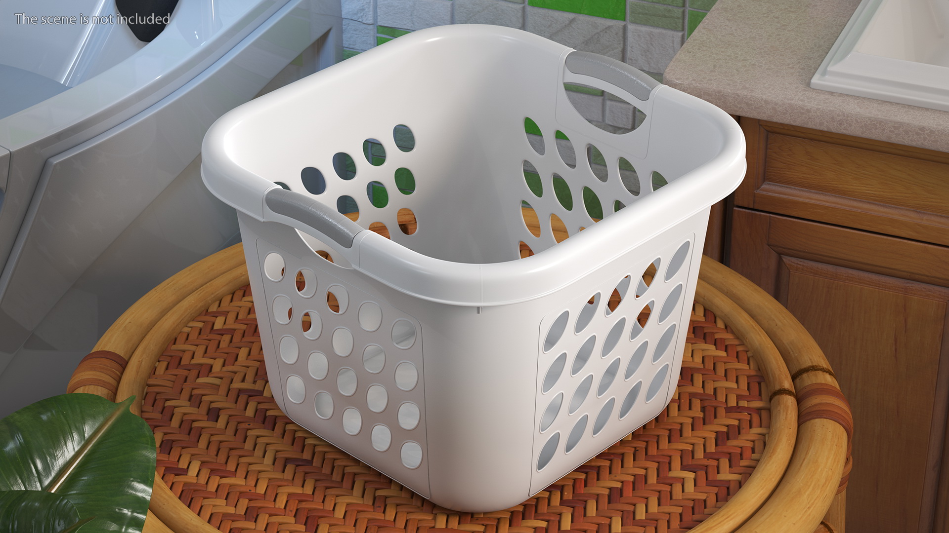 3D model Plastic Laundry Basket Square White