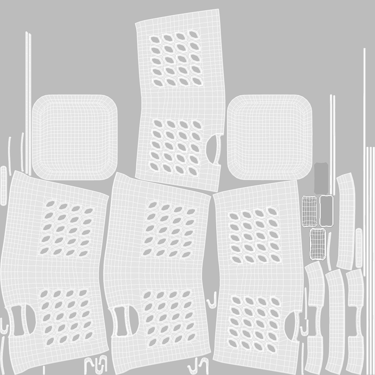 3D model Plastic Laundry Basket Square White