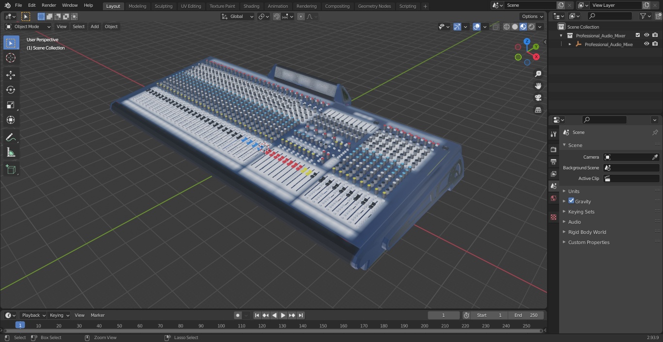 Professional Audio Mixer 3D model