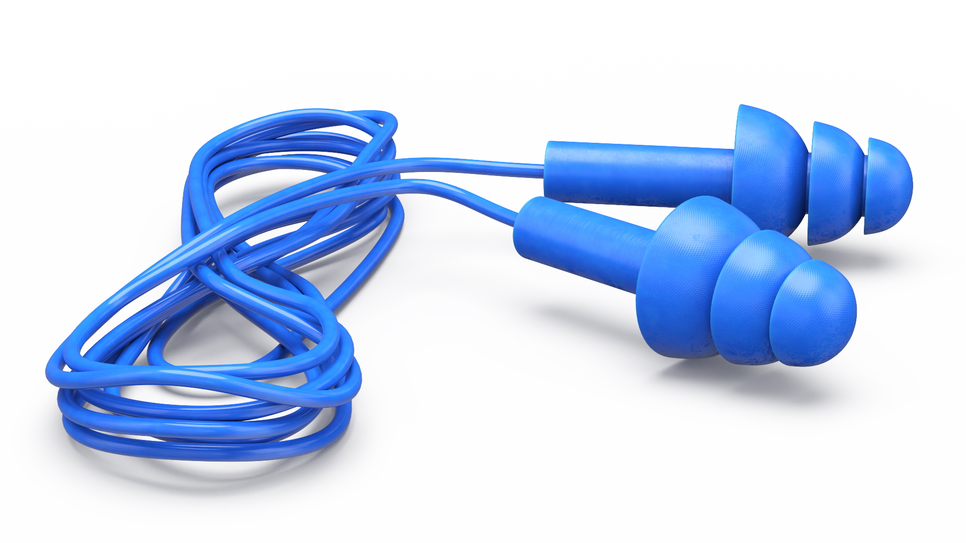 Reusable Earplugs with Safety Cord 3D model