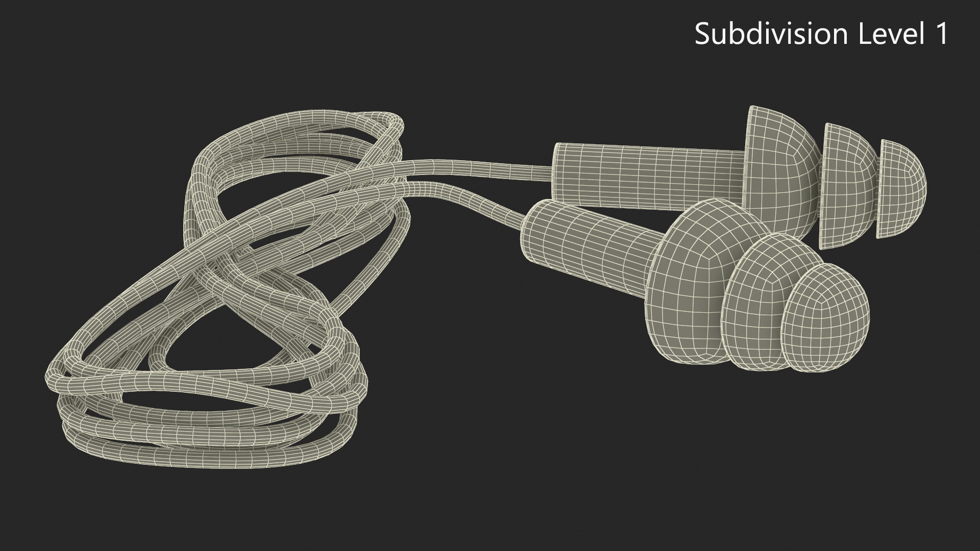 Reusable Earplugs with Safety Cord 3D model