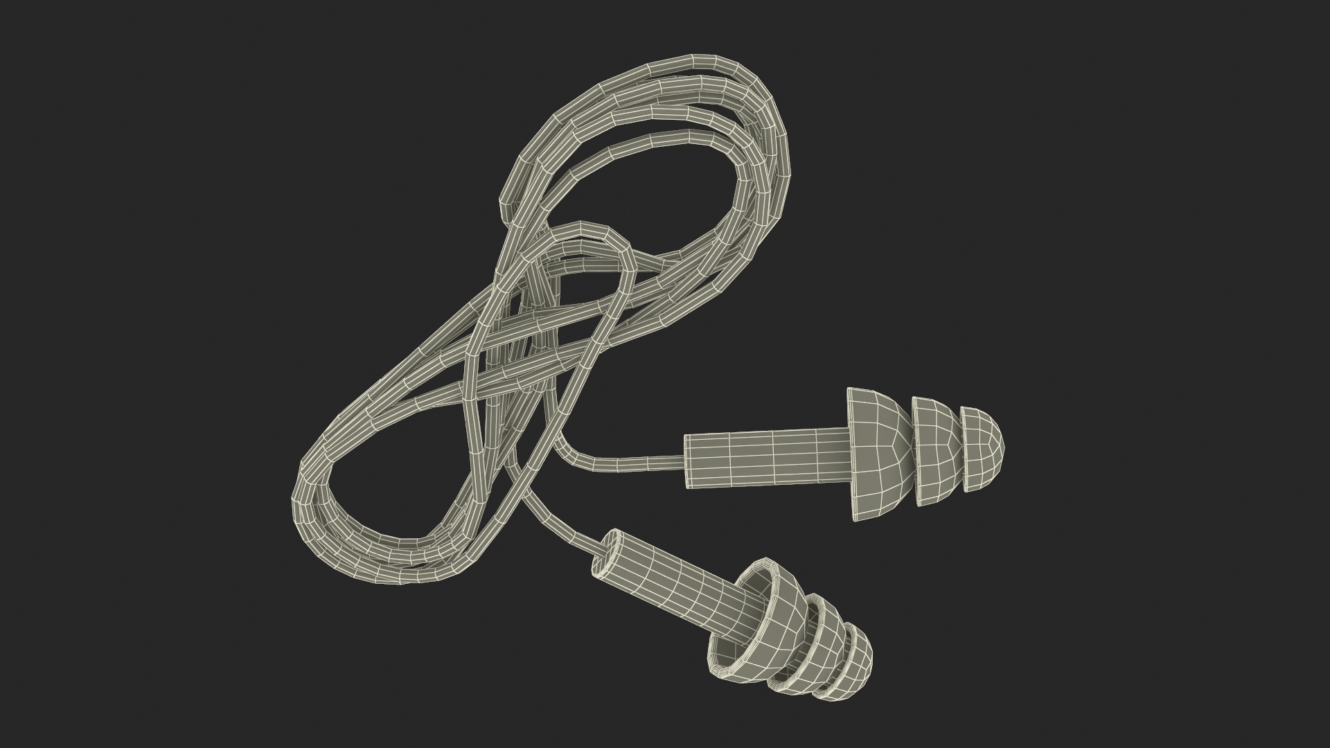 Reusable Earplugs with Safety Cord 3D model