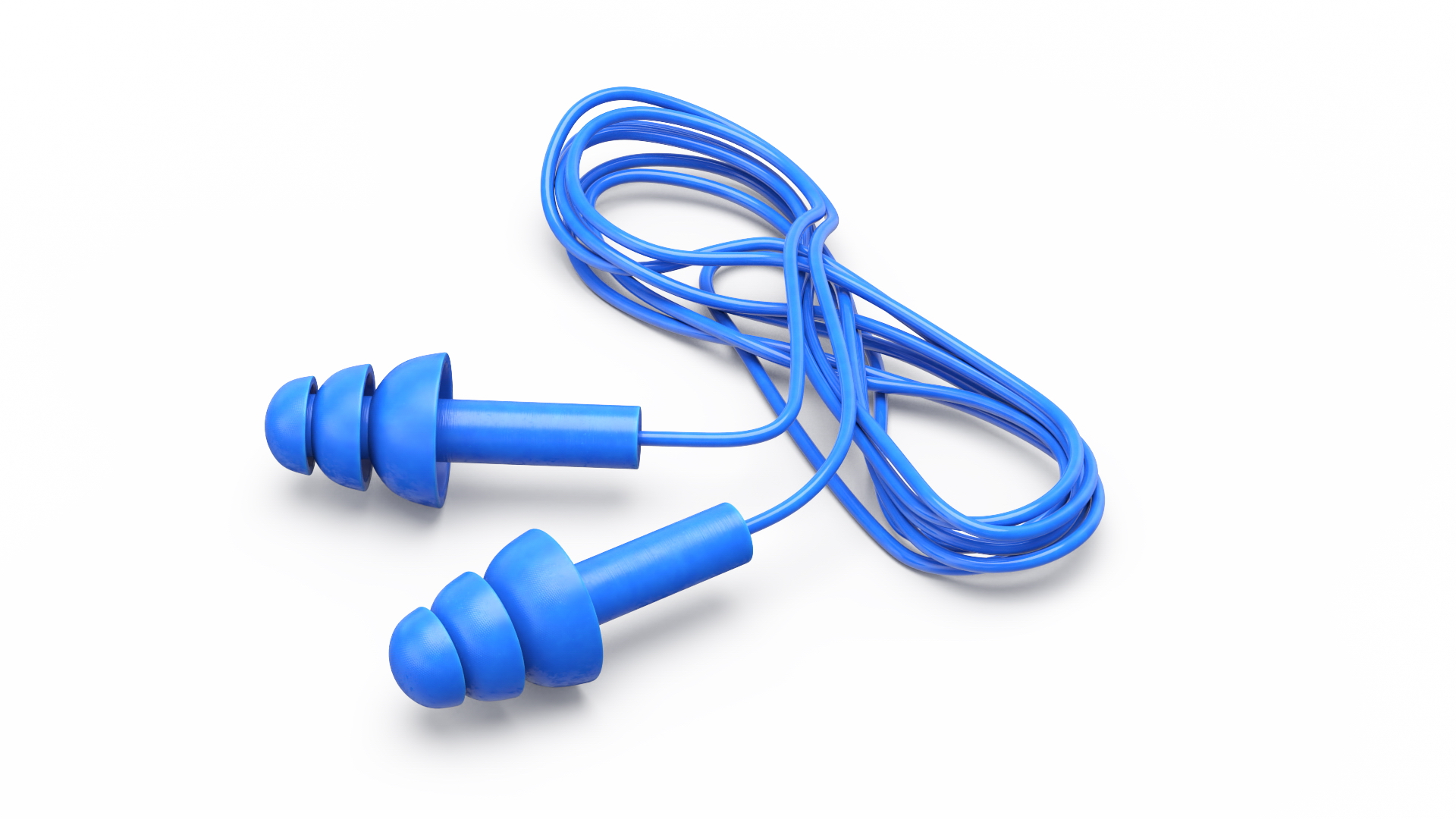 Reusable Earplugs with Safety Cord 3D model