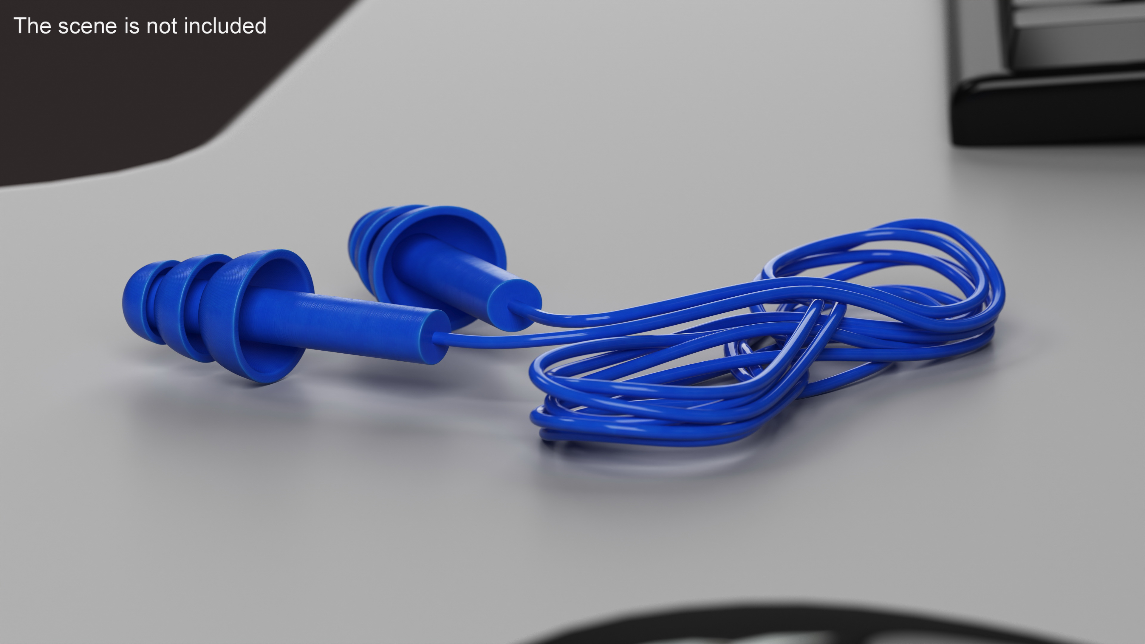 Reusable Earplugs with Safety Cord 3D model