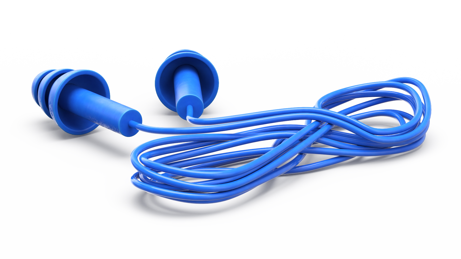 Reusable Earplugs with Safety Cord 3D model