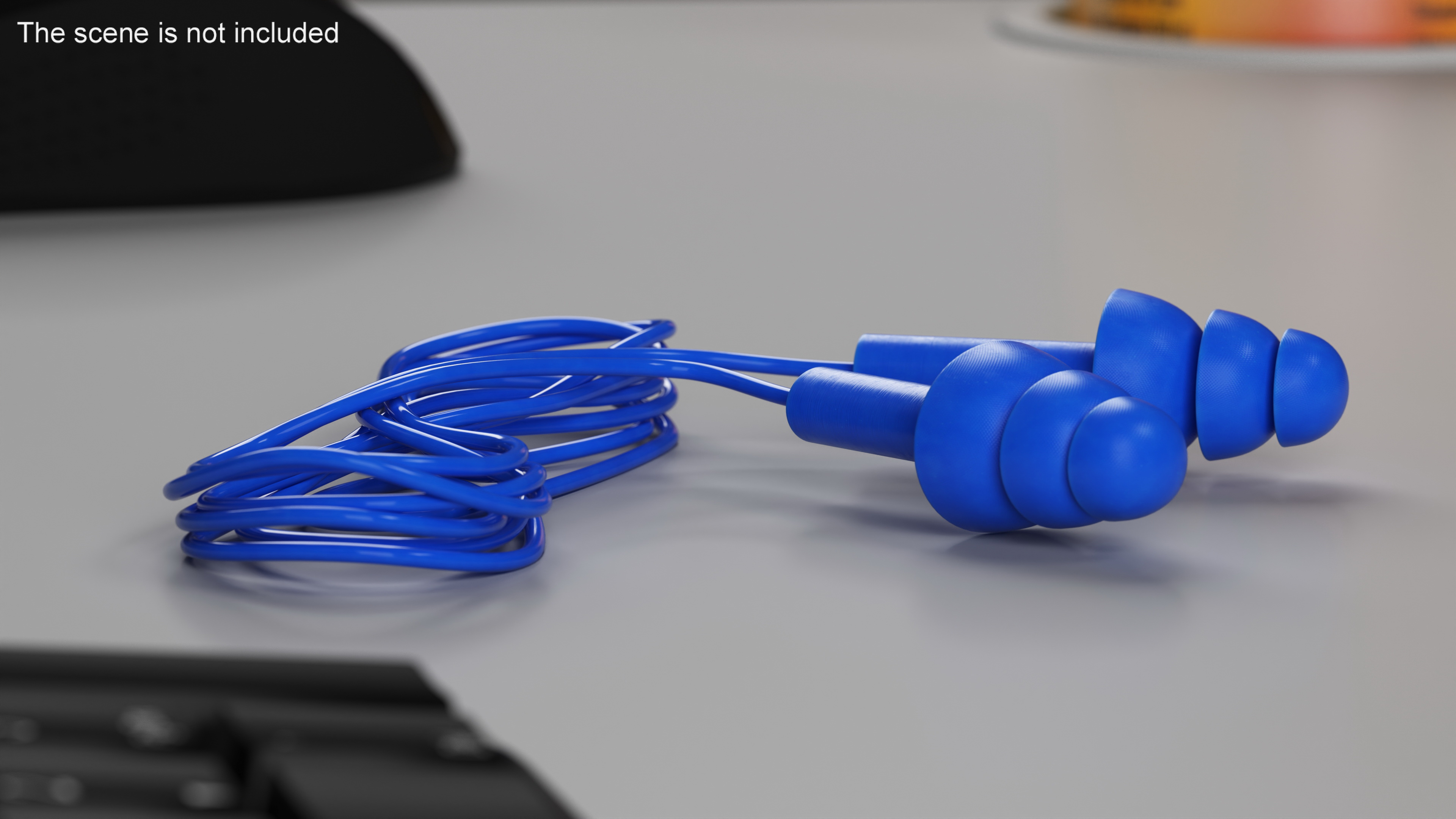 Reusable Earplugs with Safety Cord 3D model