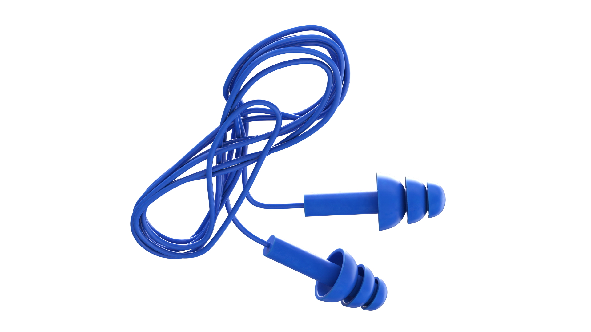 Reusable Earplugs with Safety Cord 3D model