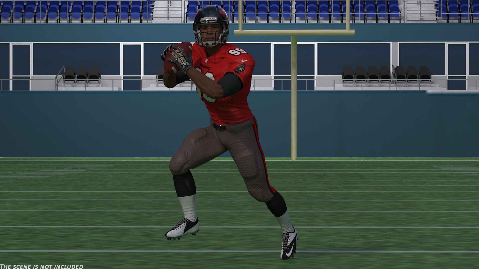 3D Tampa Bay Buccaneers American Football Player Running The Ball Fur