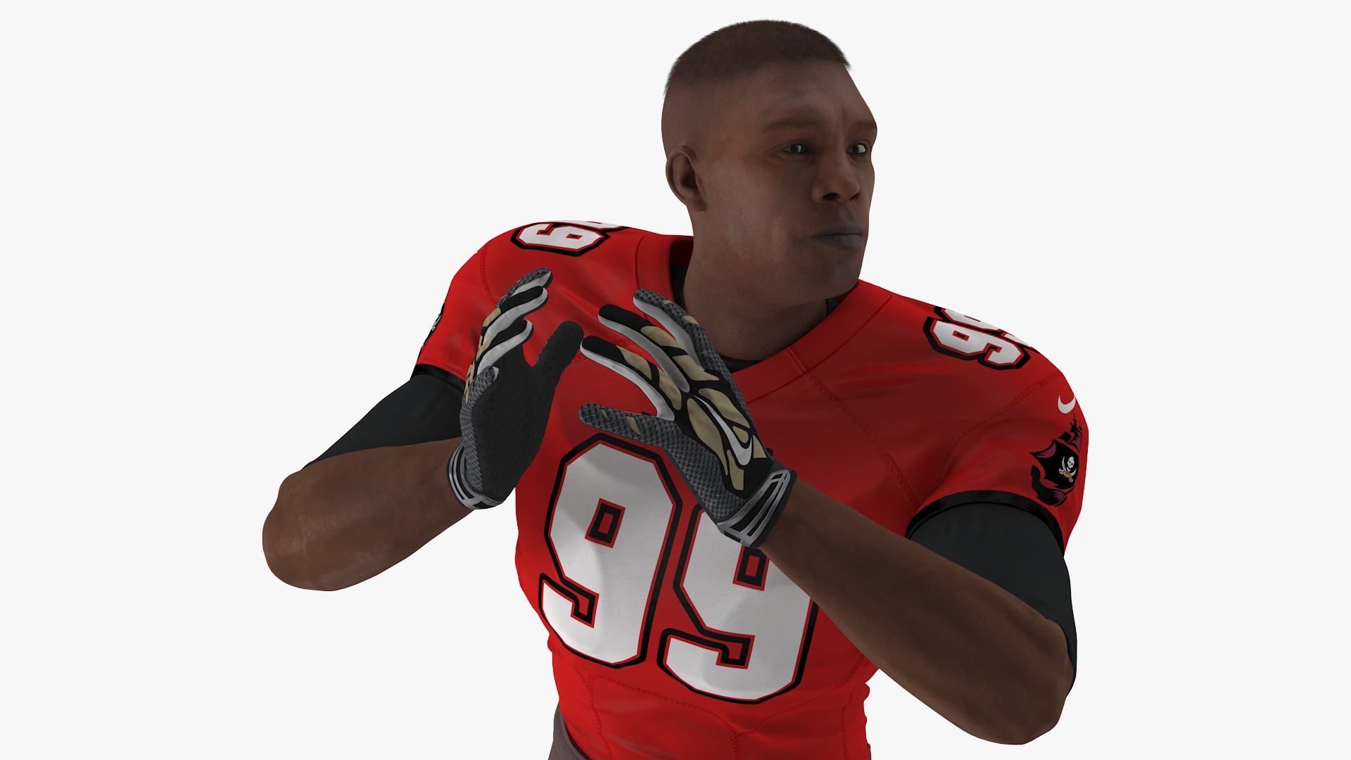 3D Tampa Bay Buccaneers American Football Player Running The Ball Fur