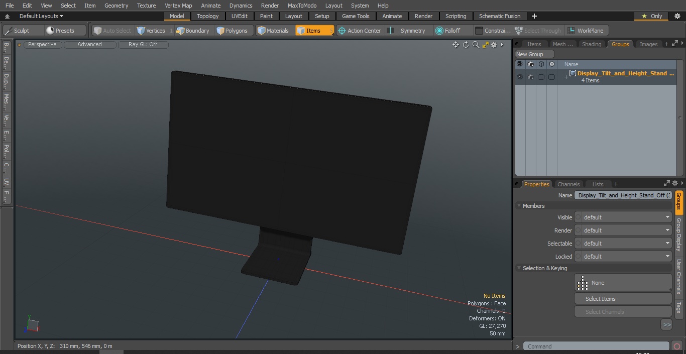 3D Display Tilt and Height Stand Off model