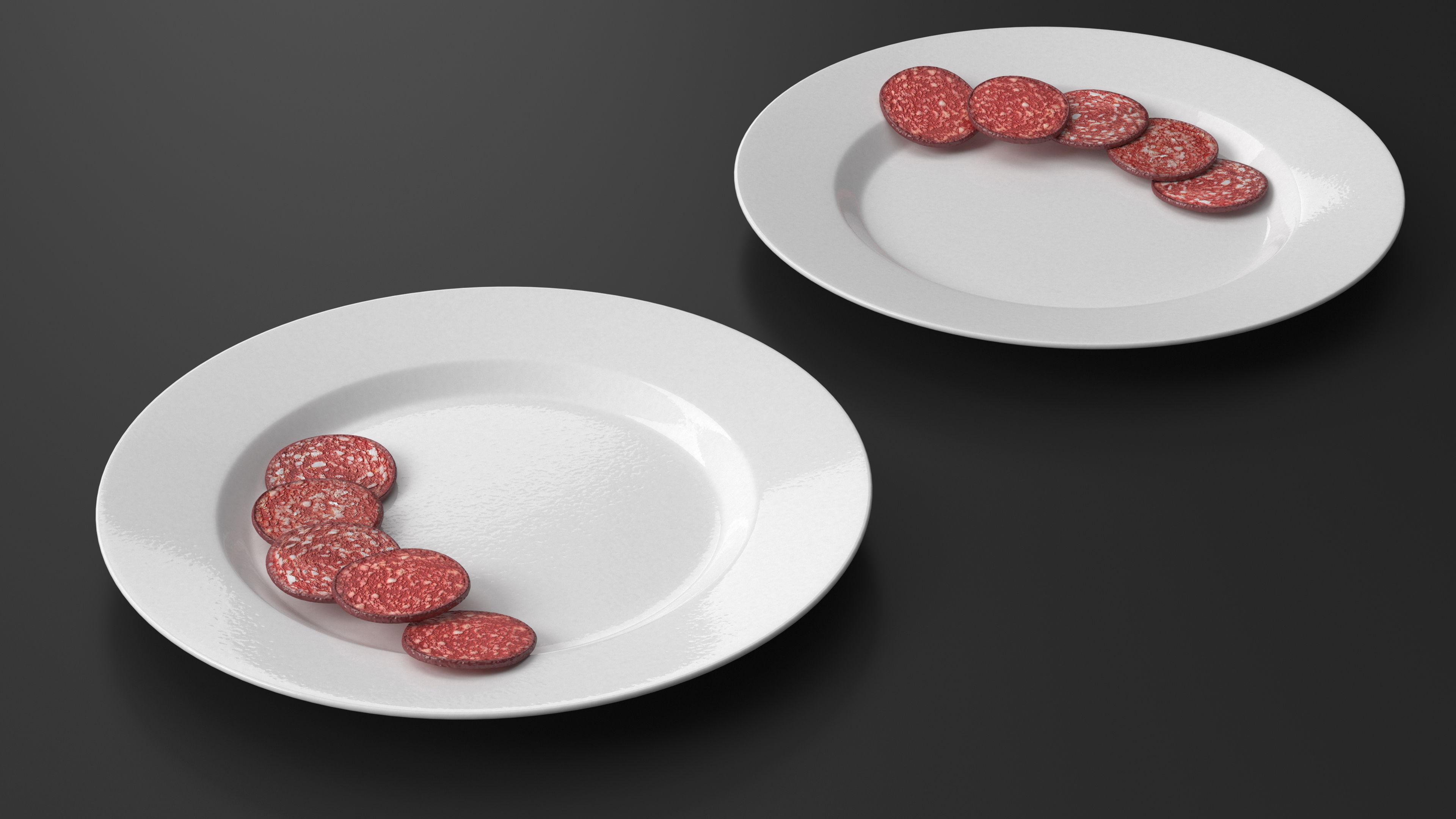 Raw Smoked Sausage on Plate 3D