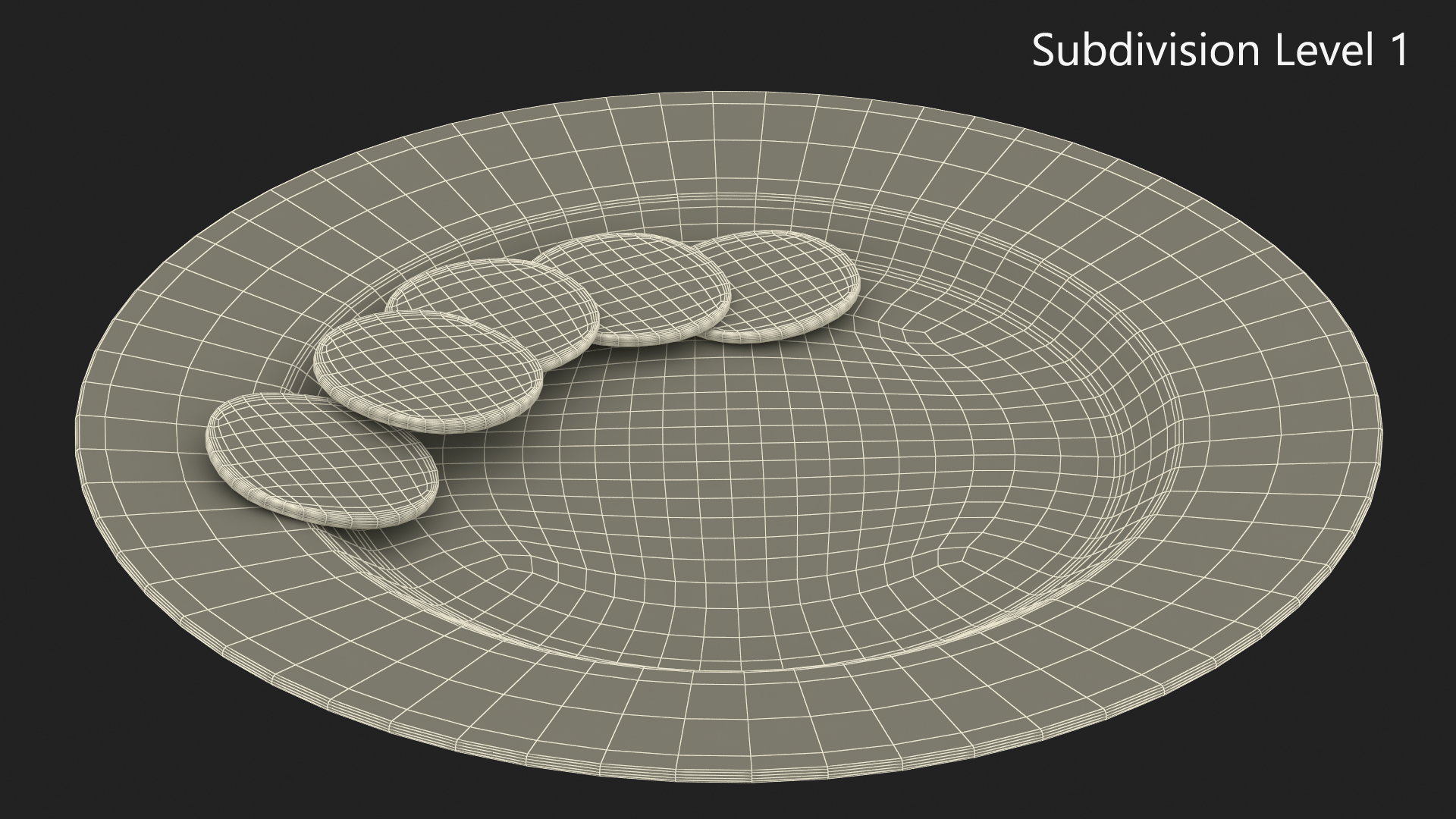 Raw Smoked Sausage on Plate 3D