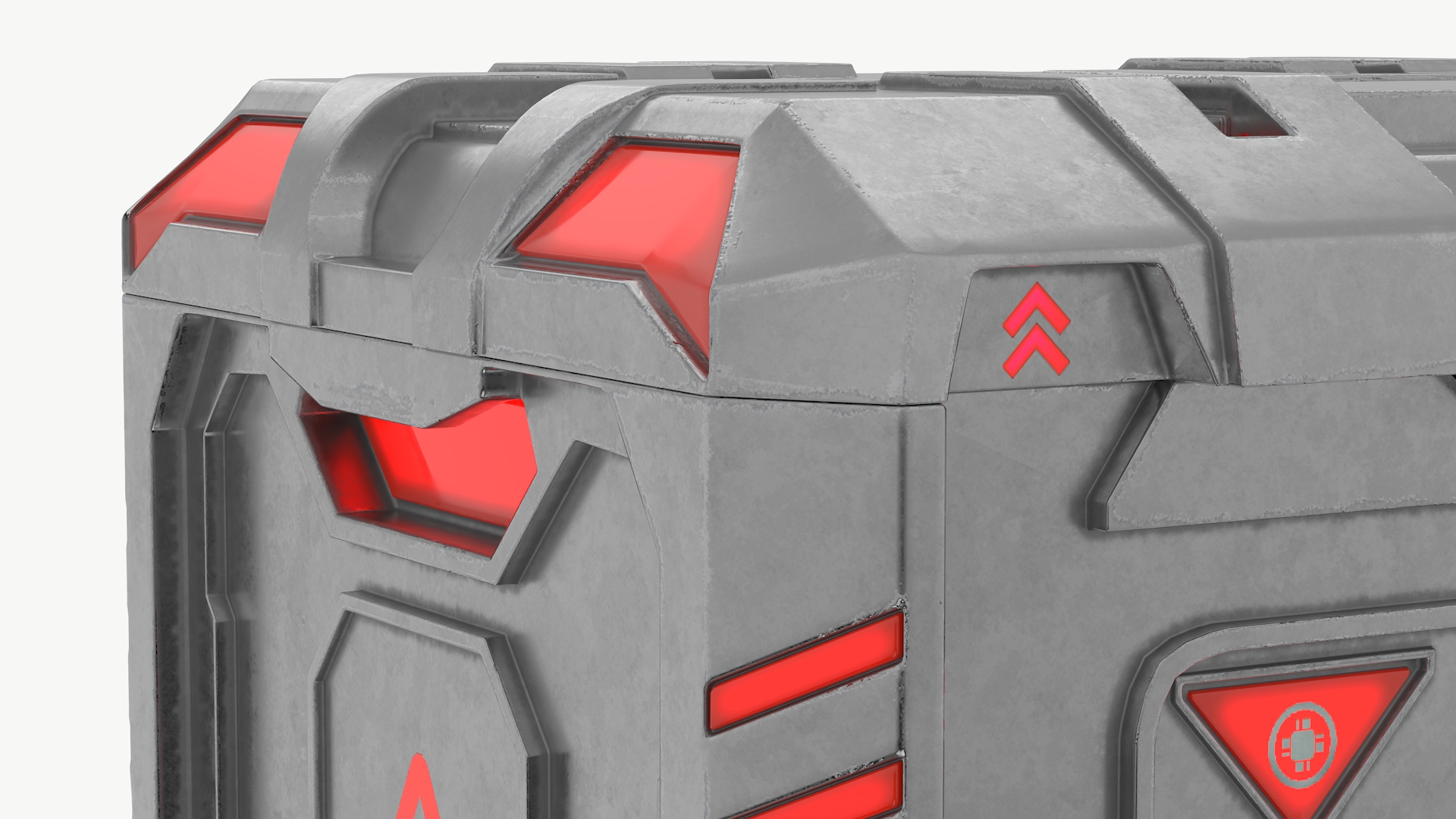 3D model Metal Futuristic Storage Box Locked