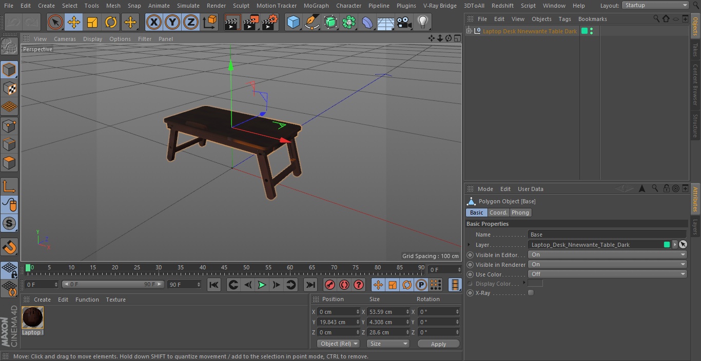 Laptop Desk Nnewvante Table Dark 3D