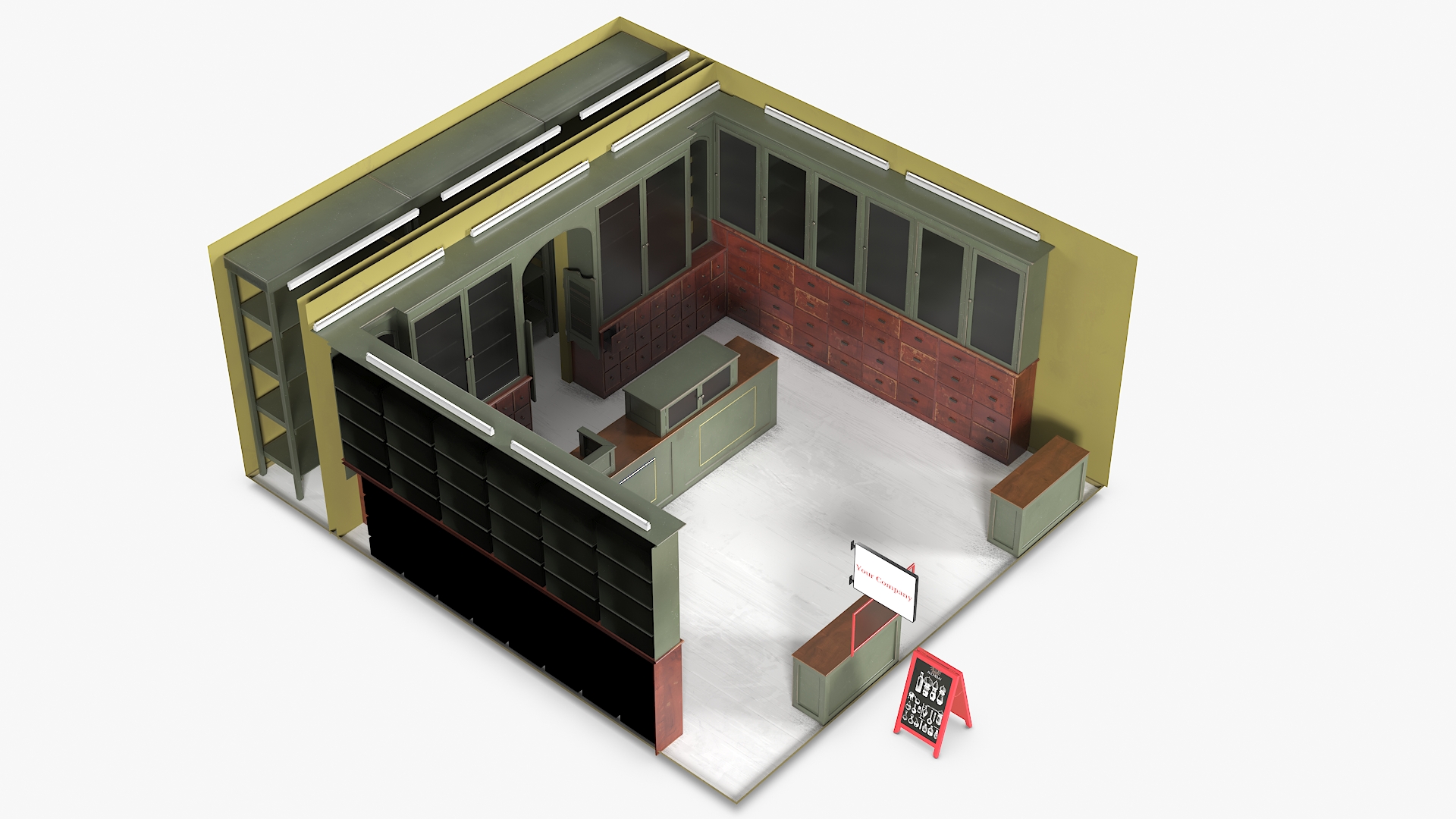 3D Interior Ground Floor Shop