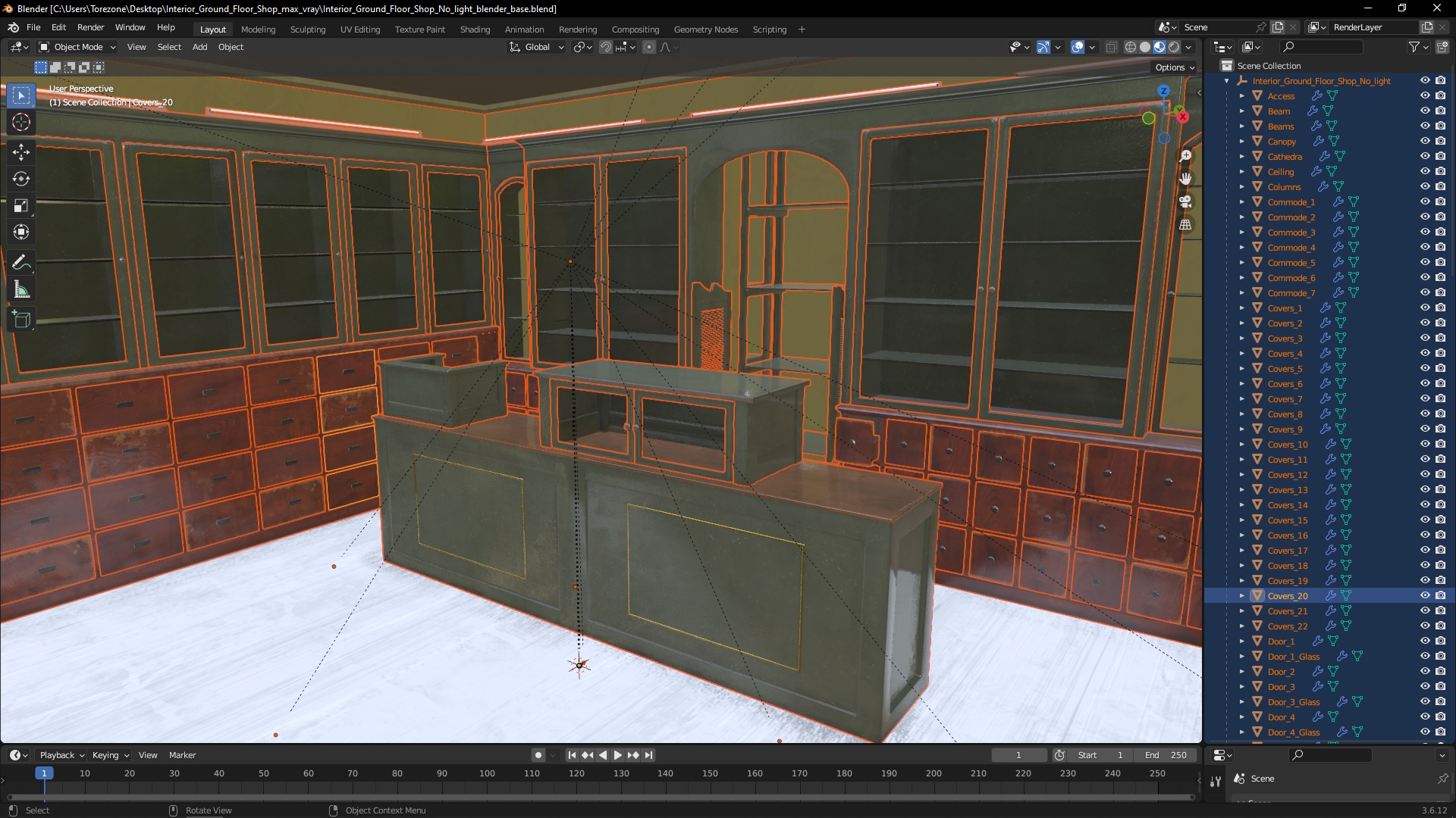 3D Interior Ground Floor Shop