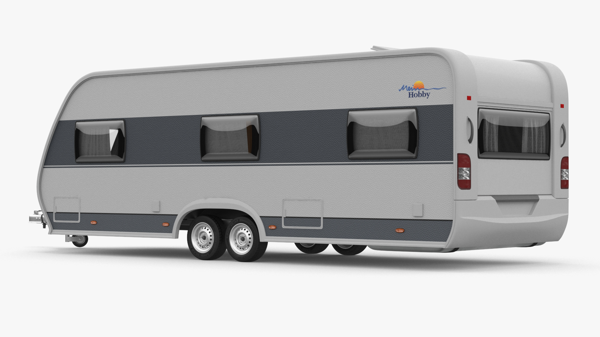 3D Hobby Caravan Trailer Rigged model