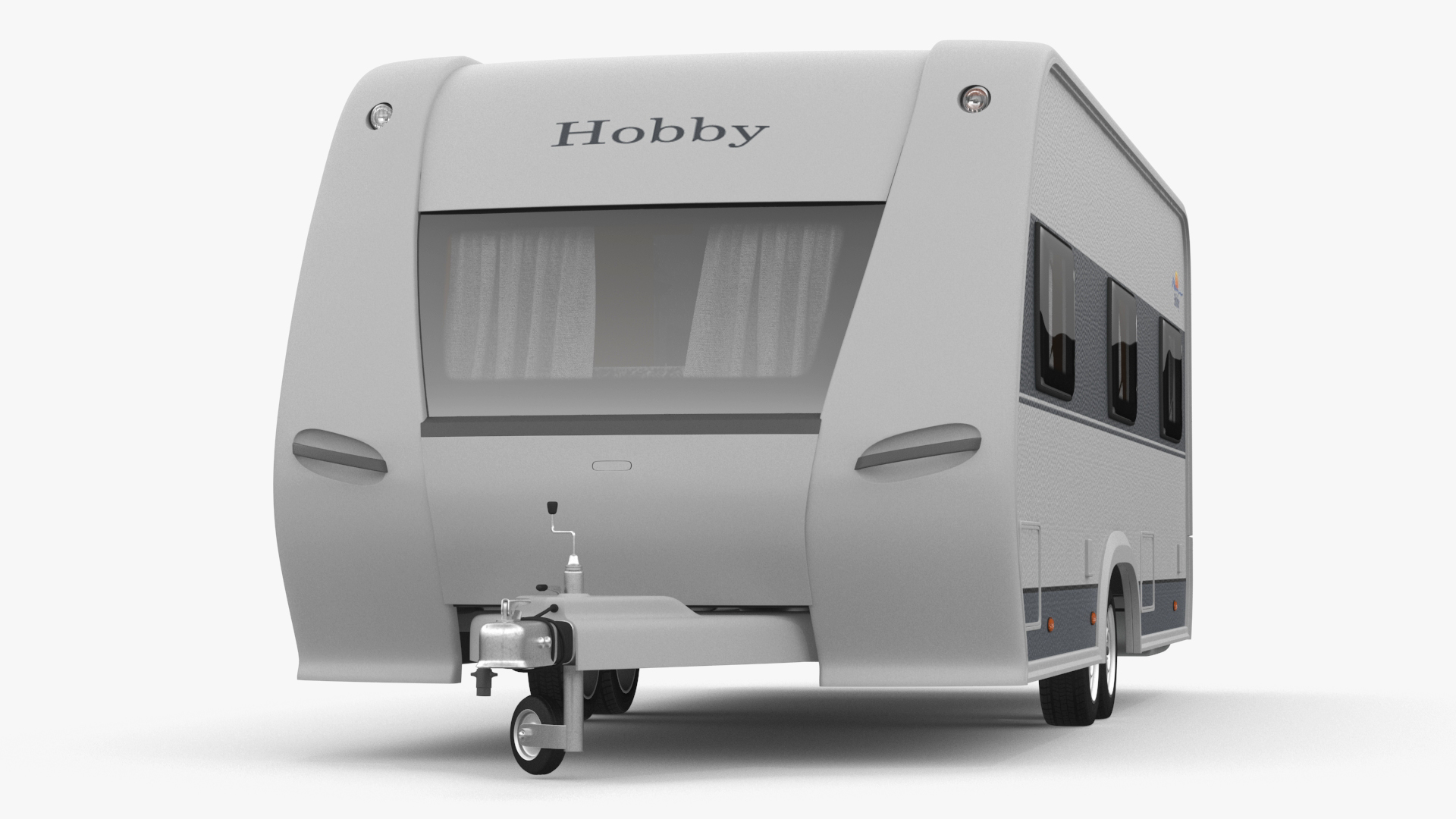 3D Hobby Caravan Trailer Rigged model