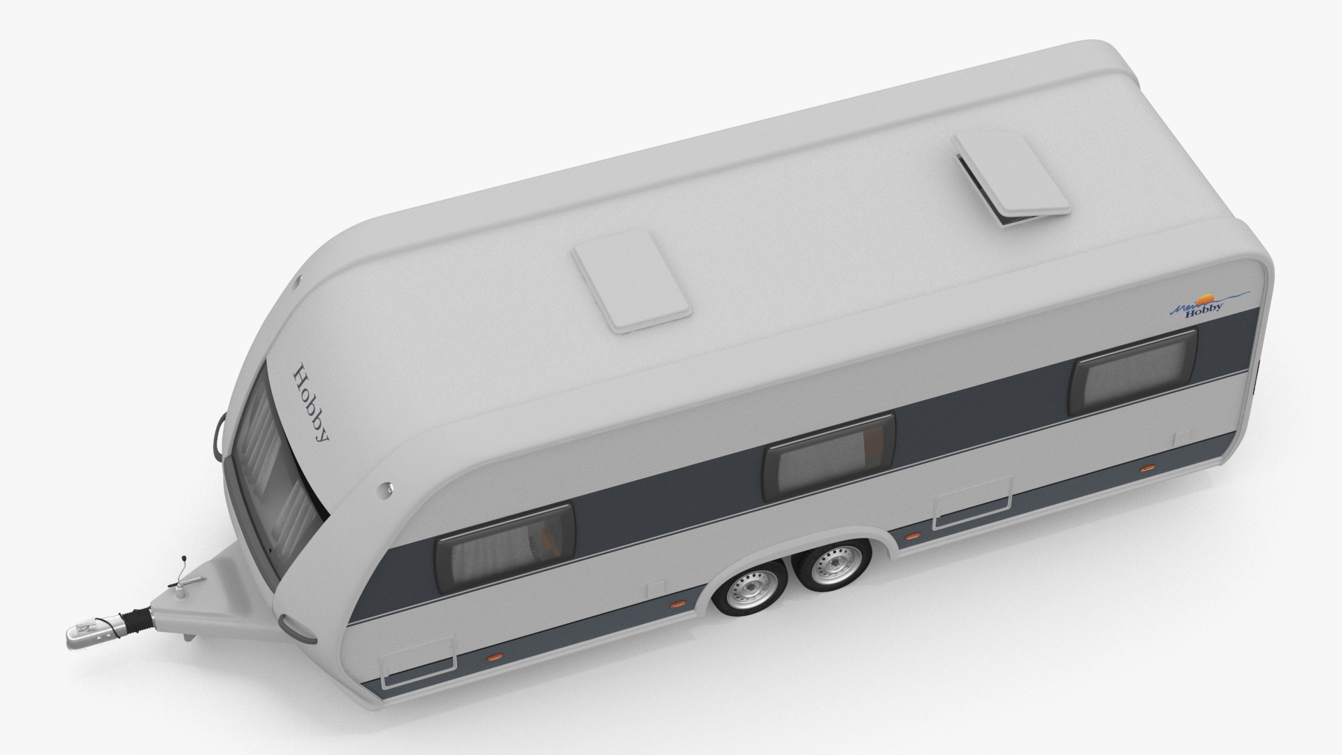 3D Hobby Caravan Trailer Rigged model