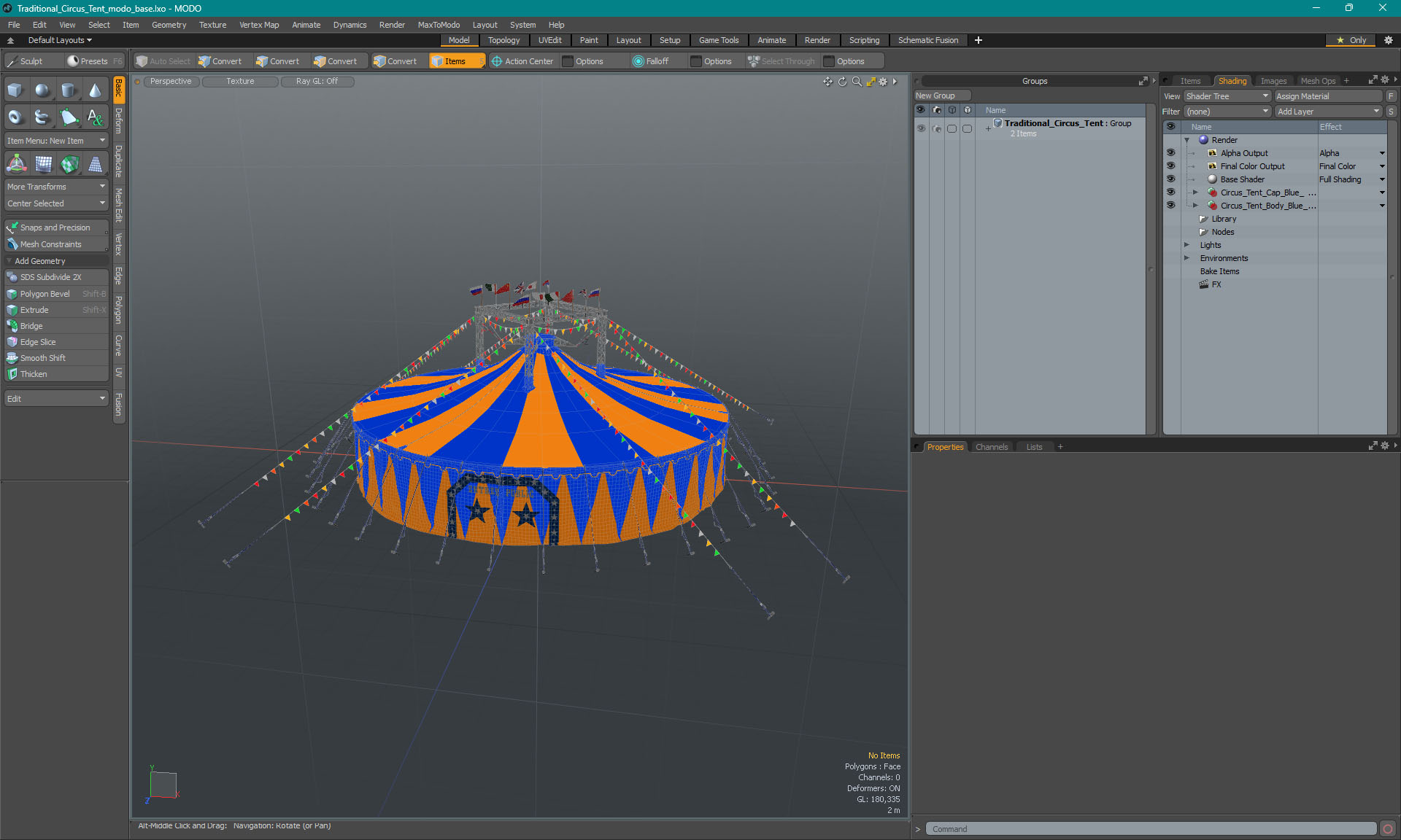 3D Traditional Circus Tent model