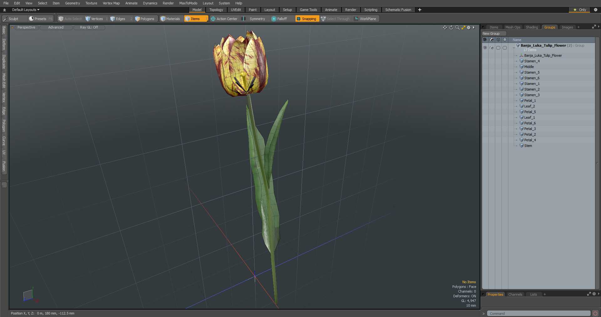 3D Banja Luka Tulip Flower model