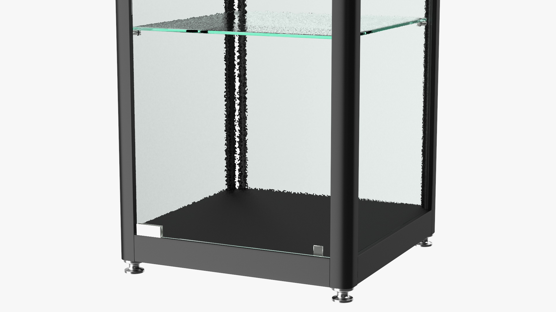 3D Glass Display Case Narrow Black