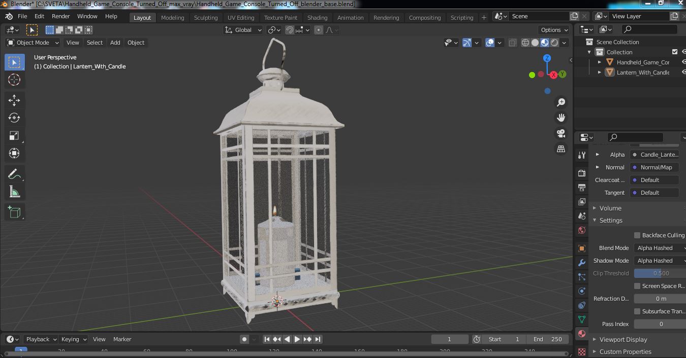 Lantern With Candle 3D model