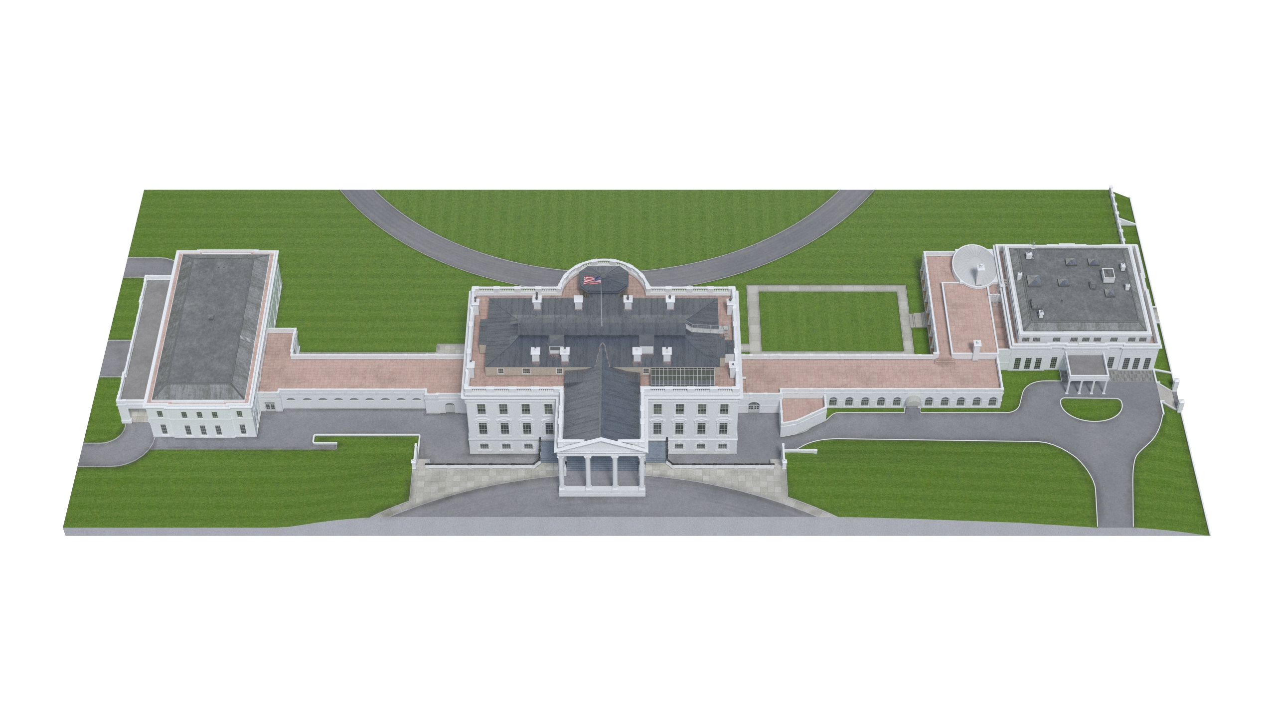 White House US Presidential Residence 3D