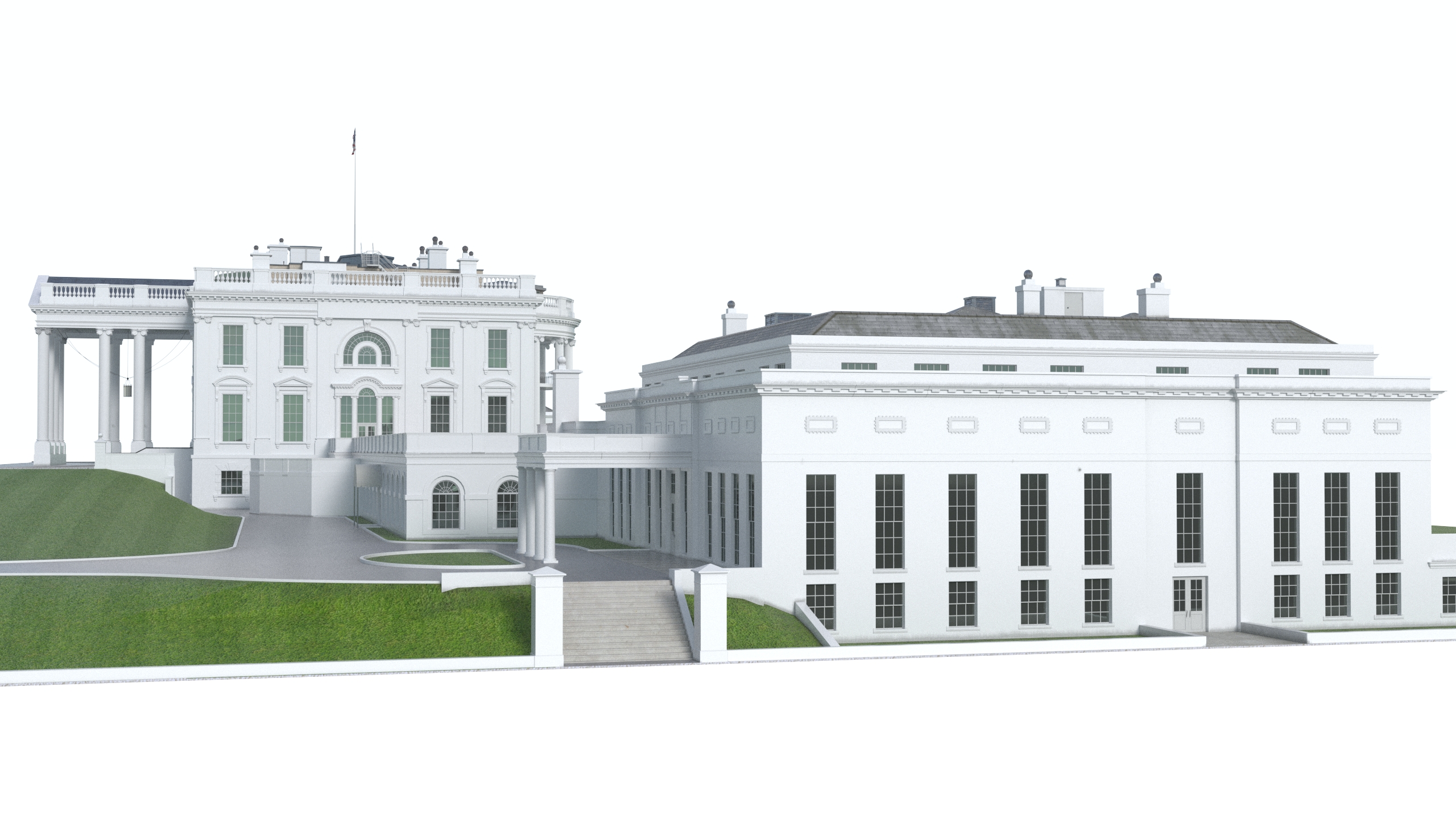 White House US Presidential Residence 3D