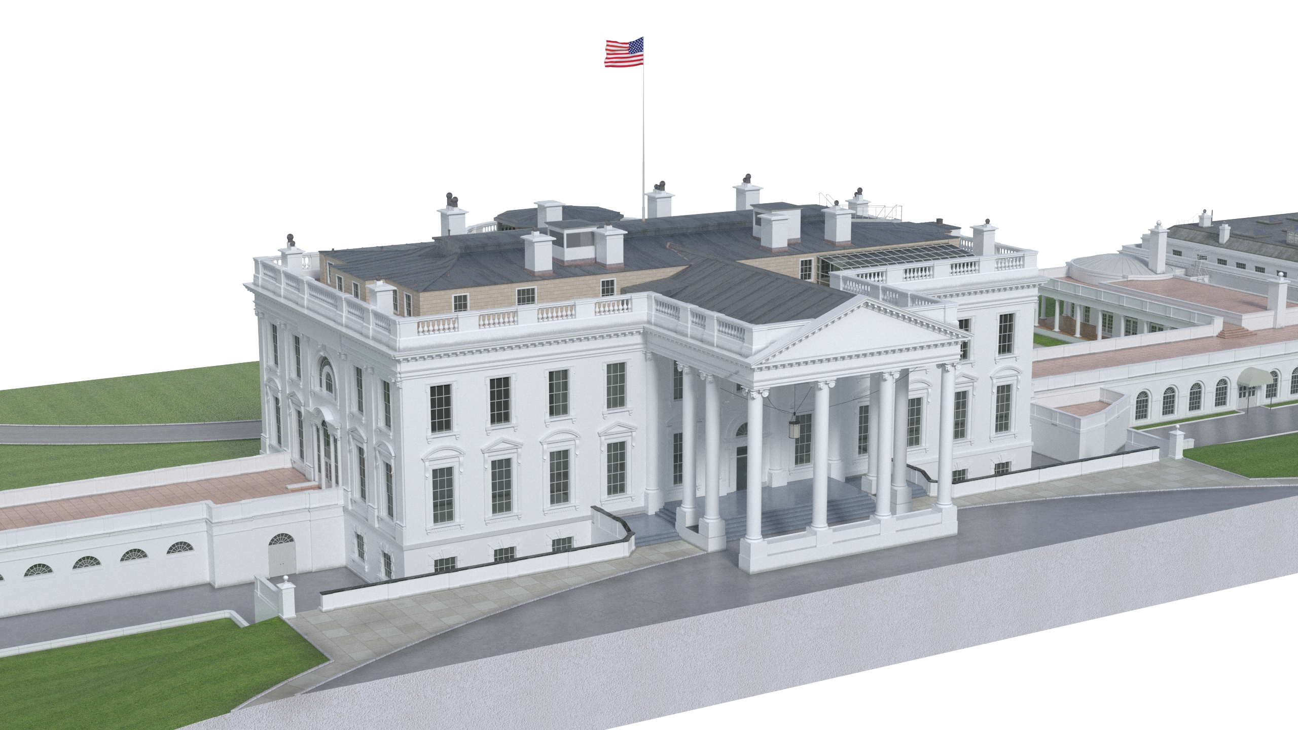 White House US Presidential Residence 3D