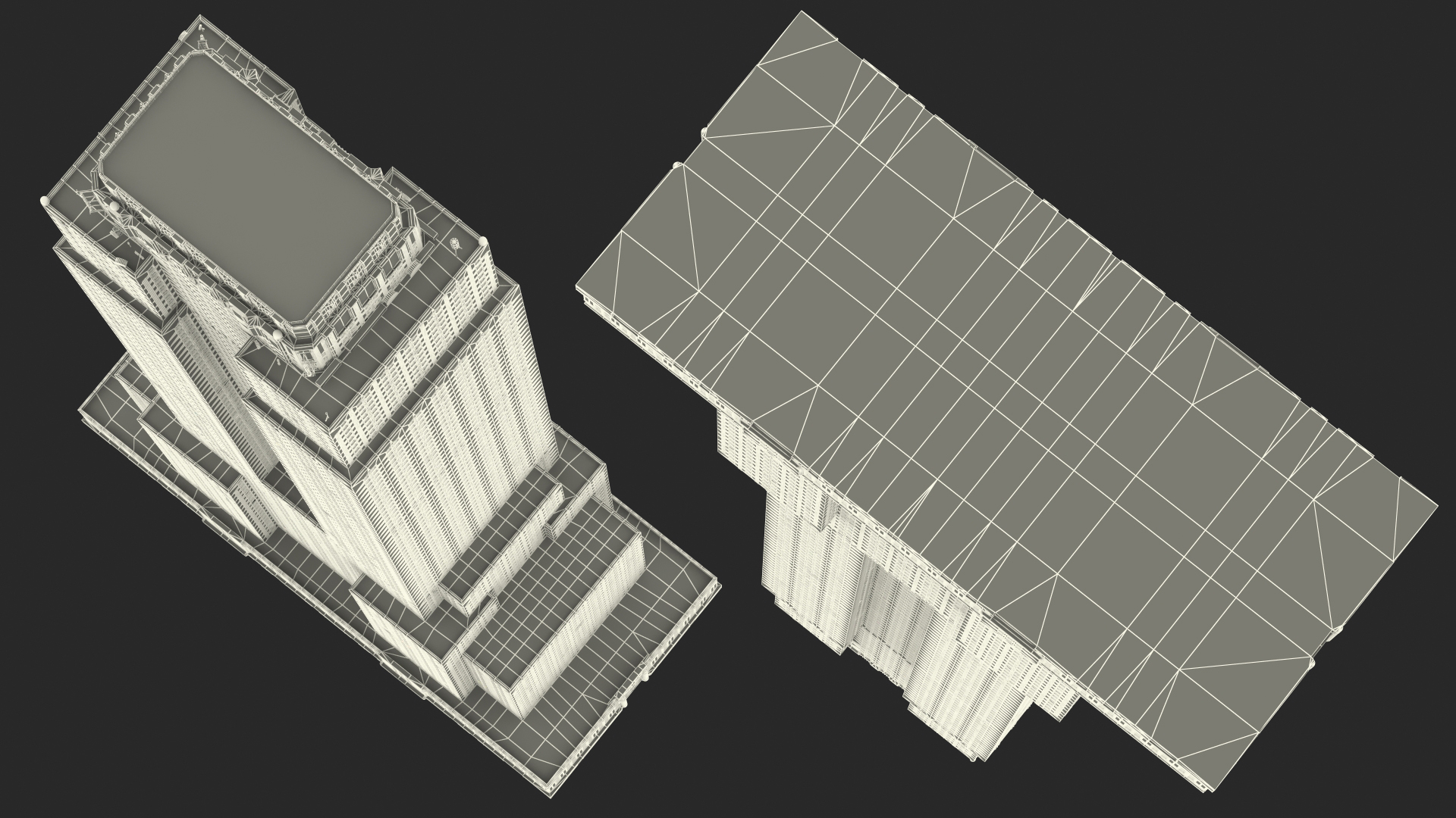 3D model Old Skyscraper Night Glow